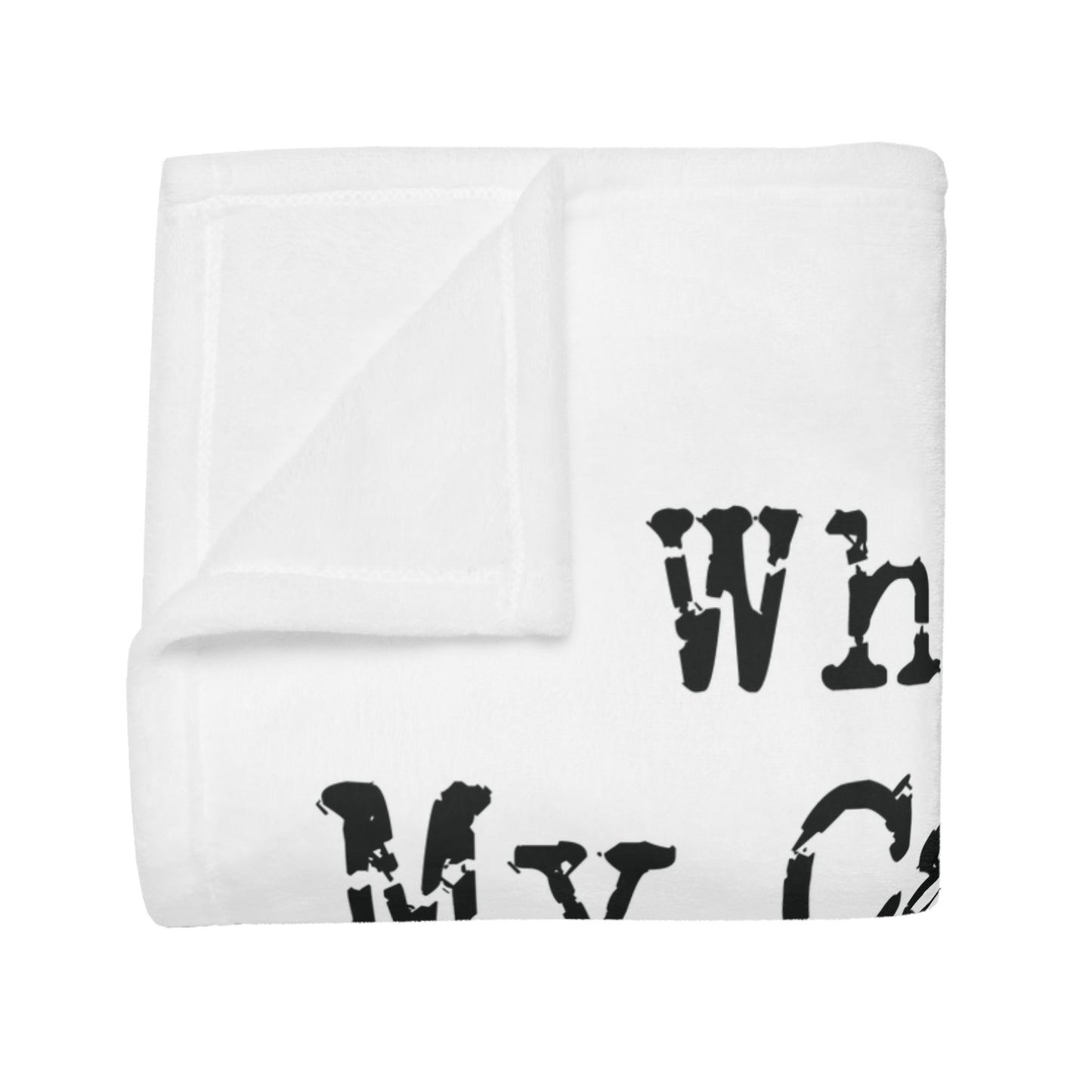 Cat Lover's Plush Fleece Blanket - 'Why I Give My Cats Treats'