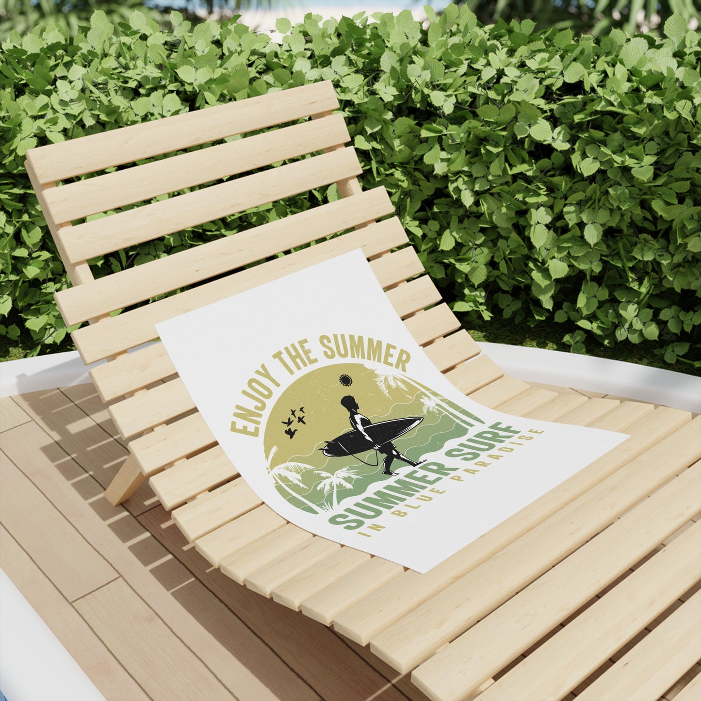 Surf Beach Towel - "Enjoy the Summer" Retro Surf Design