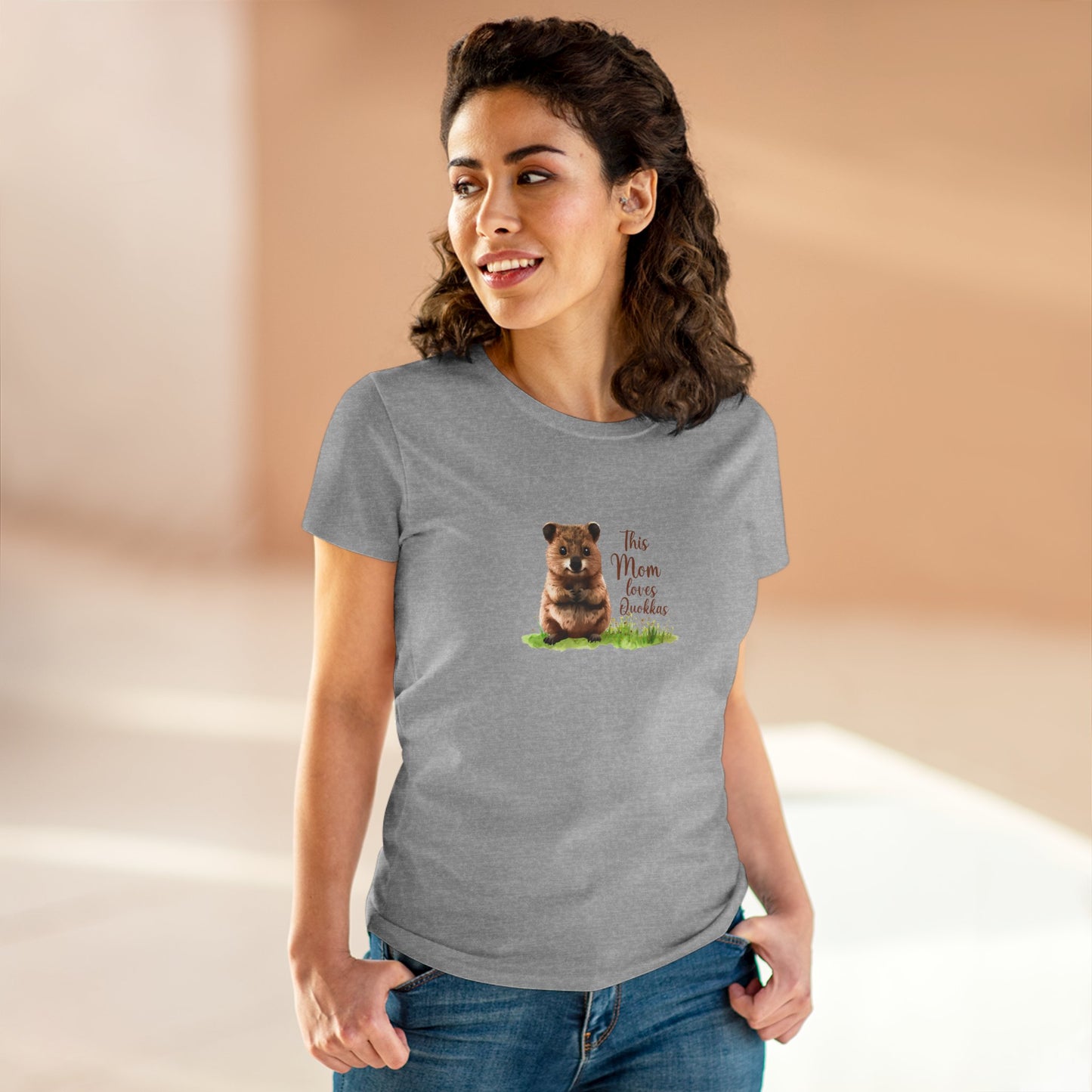 This Mom Loves Quokkas Graphic T-Shirt, Eco-Friendly Cotton Shirt
