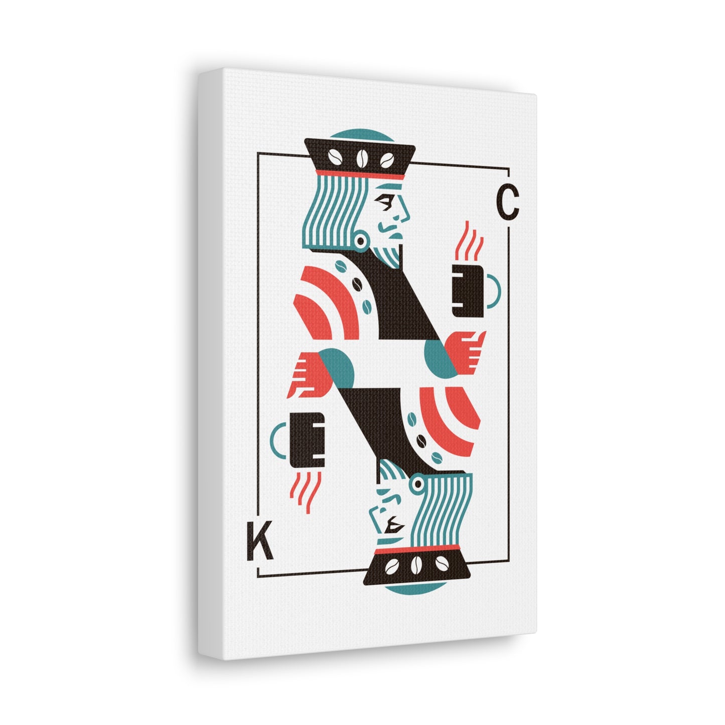 Coffee King Canvas Art — Modern Playing Card Wall Print