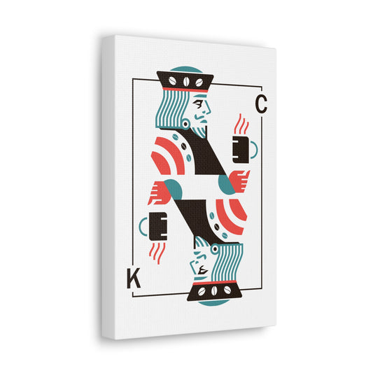 Coffee King Canvas Art — Modern Playing Card Wall Print