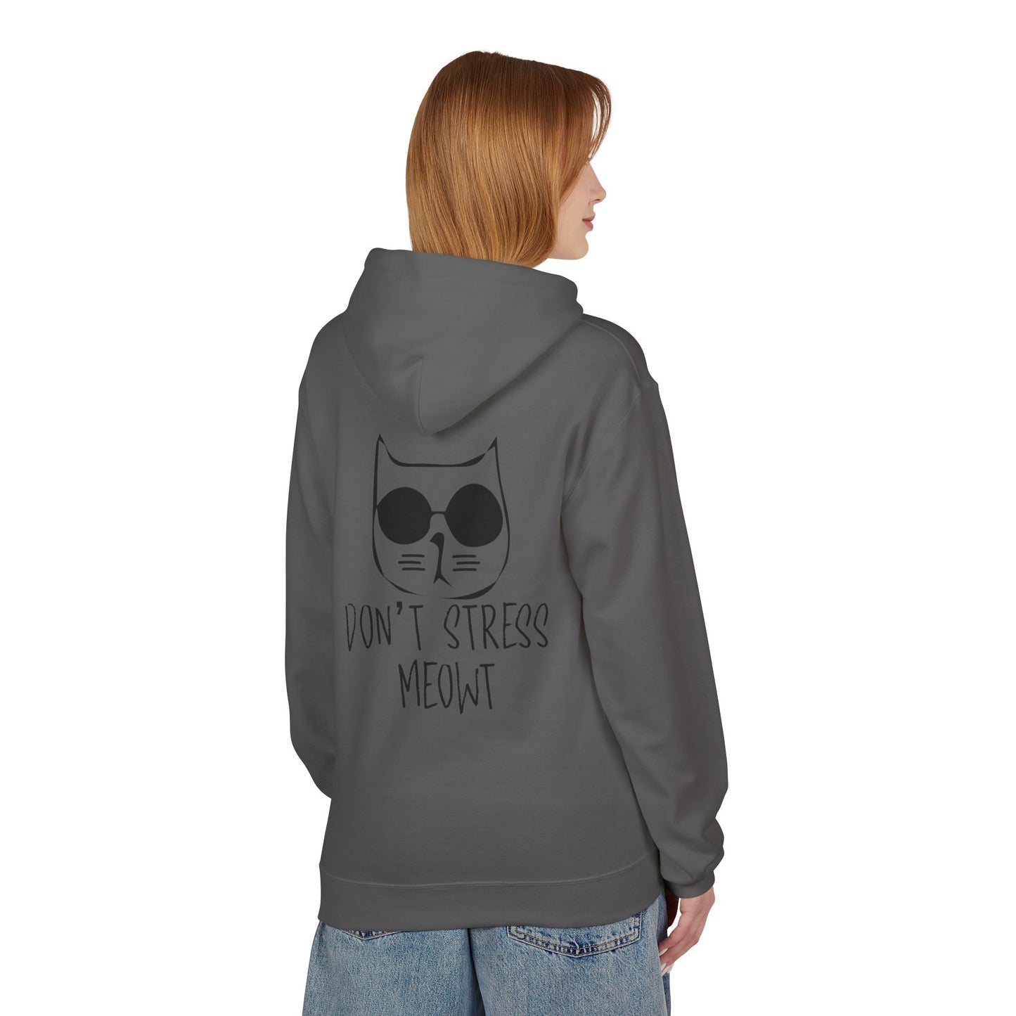 Cool Cat Vibes Hoodie - Cozy Fleece Pullover