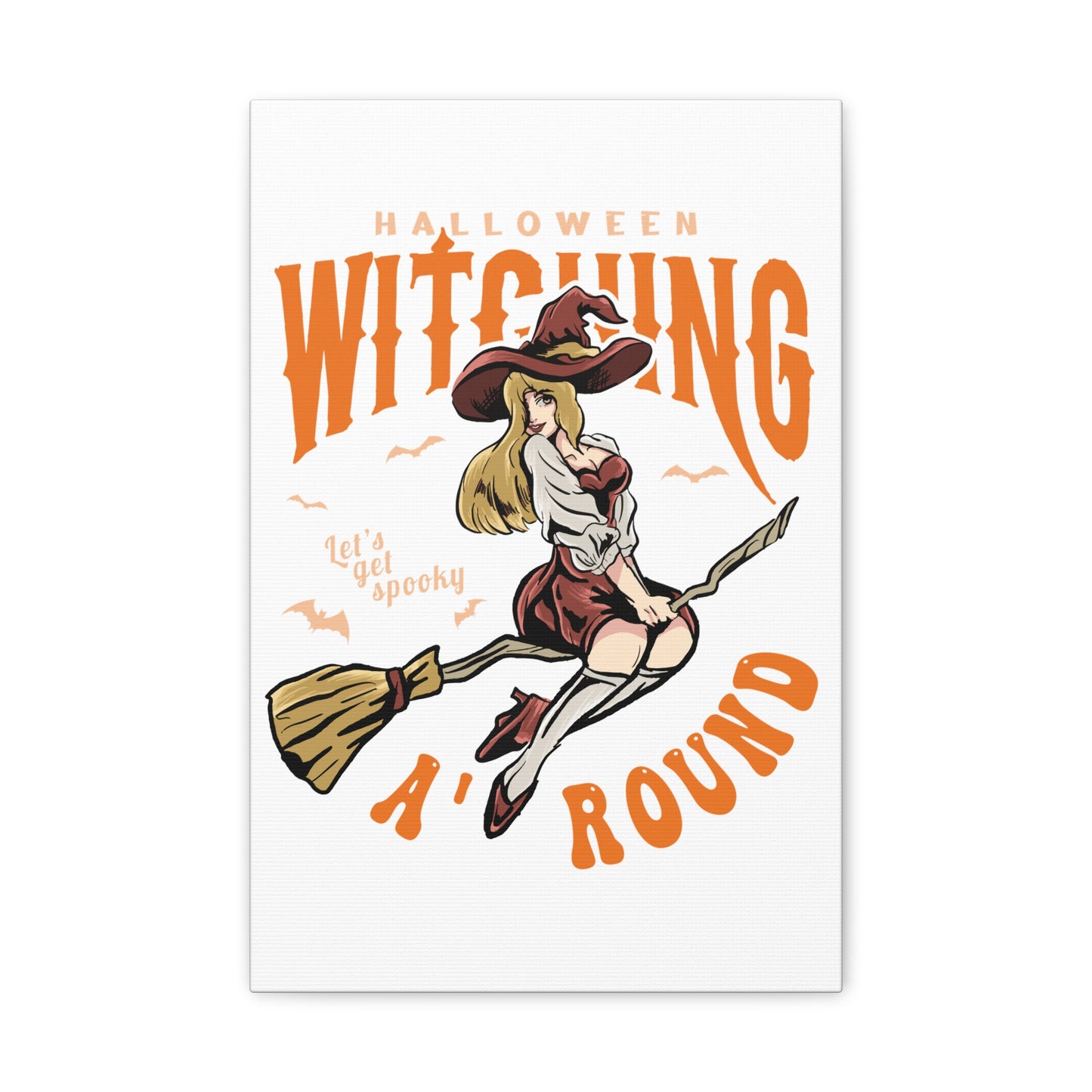 Canvas Print — "Witching Around" Vintage Halloween Witch Wall Art