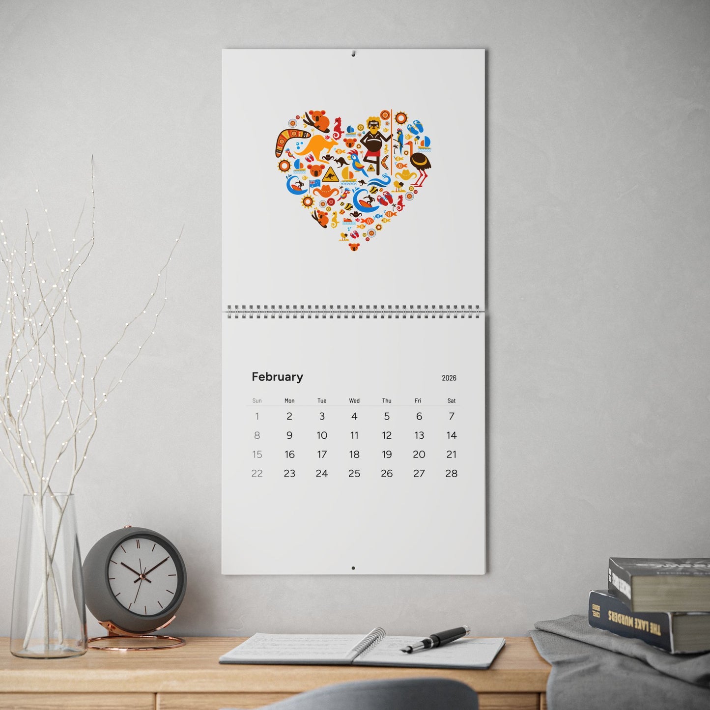 2026 'Just See Yourself' Tropical Sunset Wall Calendar — Inspirational Monthly Calendar