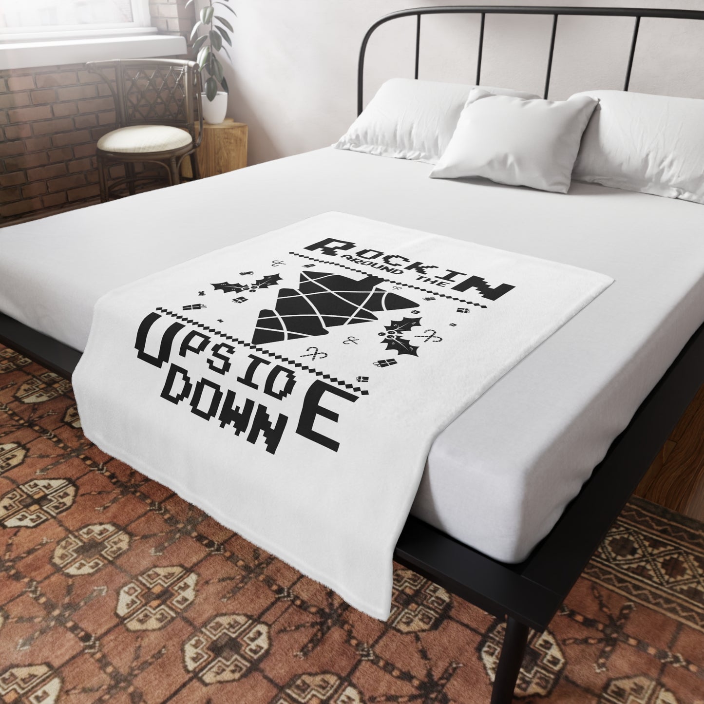 You + Me + Wine = Happy Plush Fleece Blanket — Romantic Wine Lover Throw