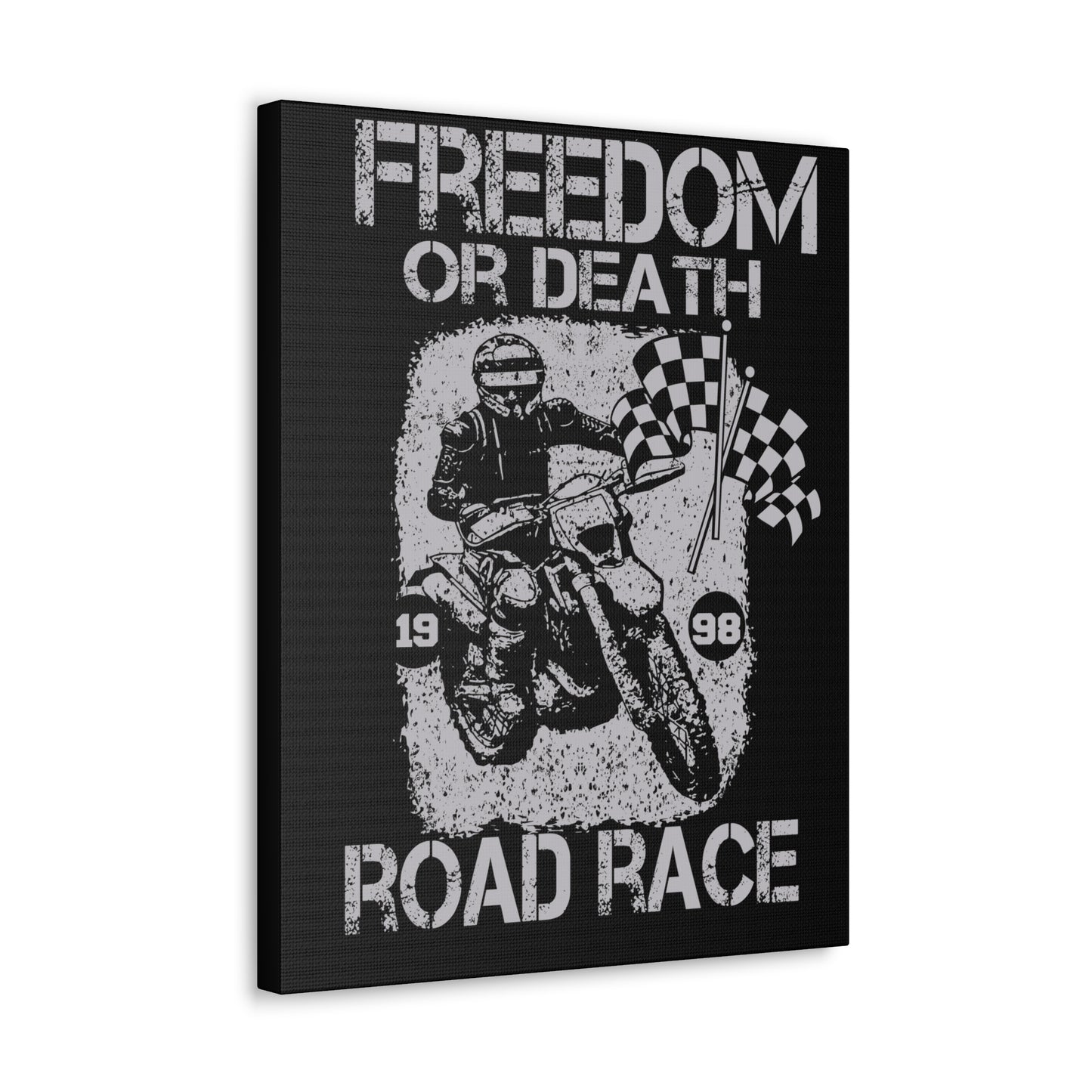 Motorcycle Art Print - Freedom or Death Road Race Decor