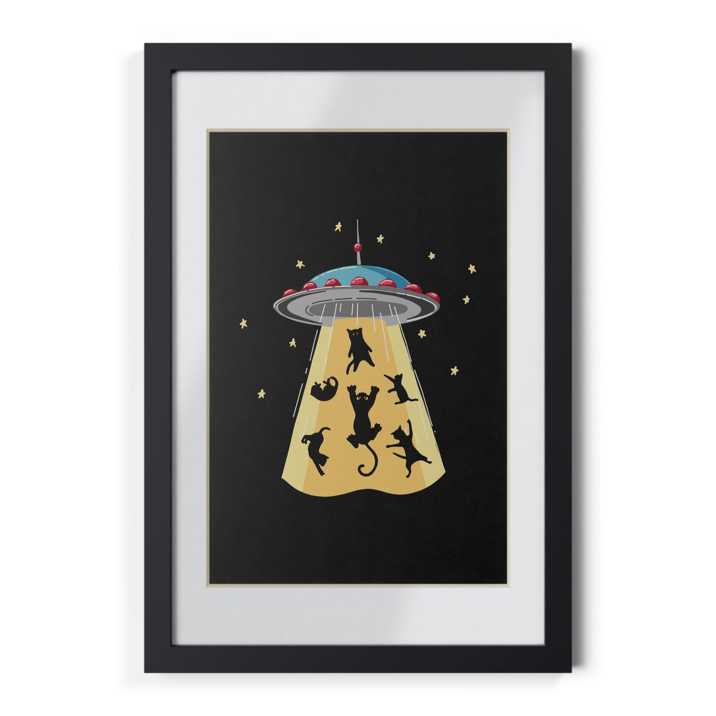 UFO Cat Abduction Framed Poster