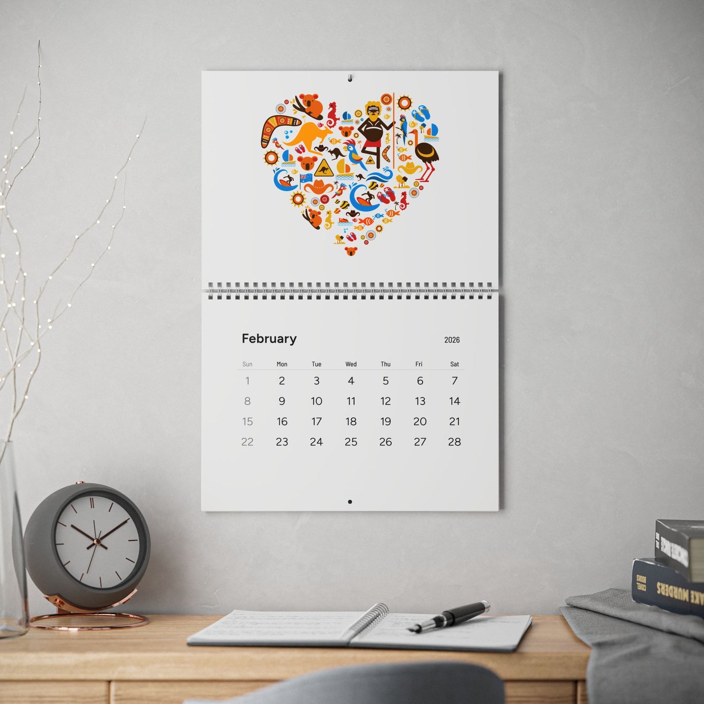 2026 'Just See Yourself' Tropical Sunset Wall Calendar — Inspirational Monthly Calendar