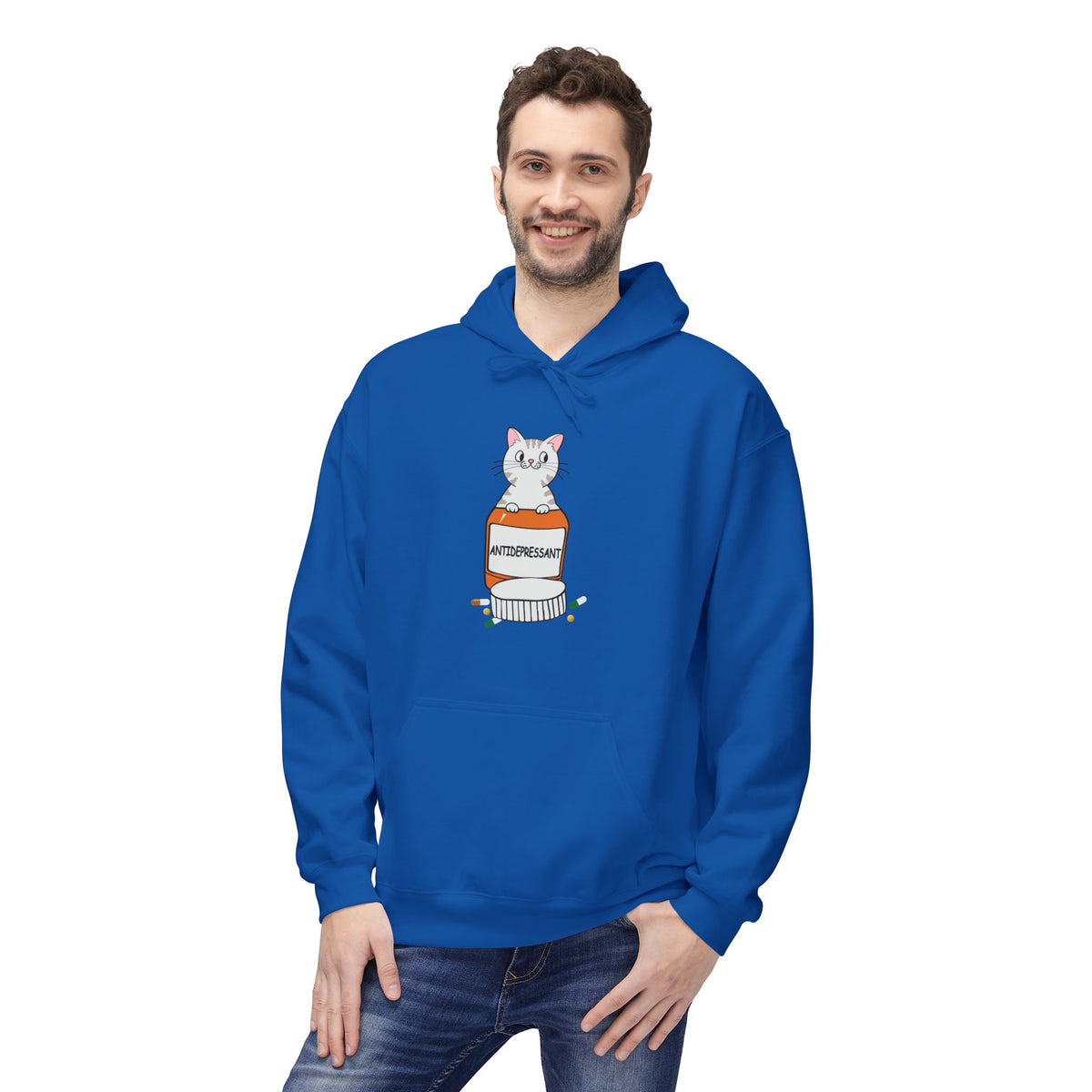 Cute Bunny in Medicine Bottle Hoodie — 'Anti Hiss' Graphic Pullover