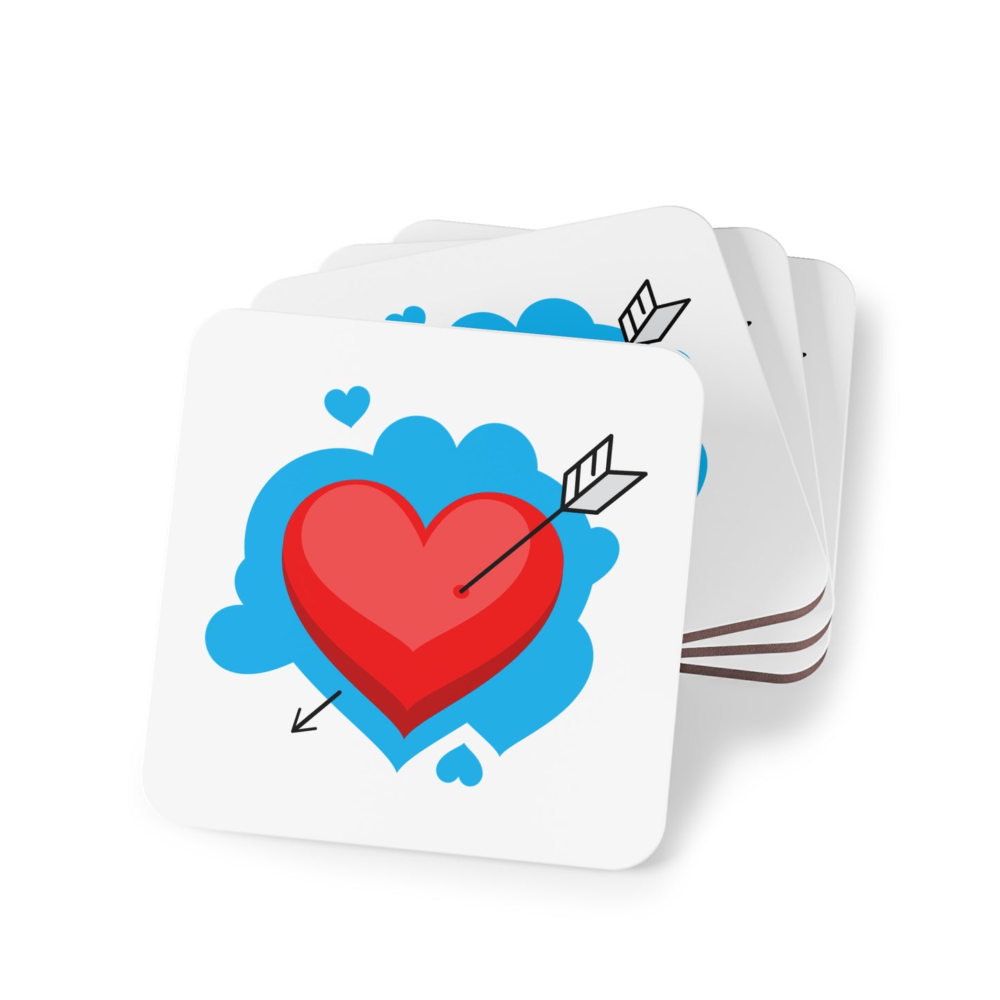 Heart & Arrow Cork Coaster — Valentine’s Day Drink Coaster