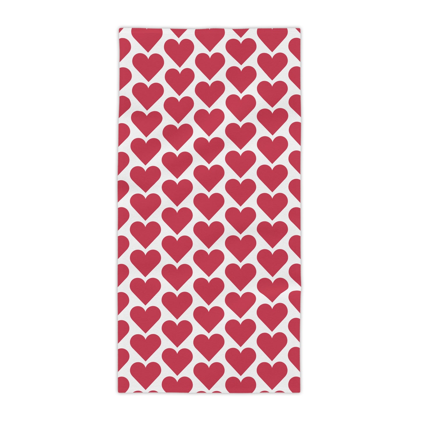 Red Heart Pattern Beach Towel — Valentine’s Day Romantic Pool & Beach Towel