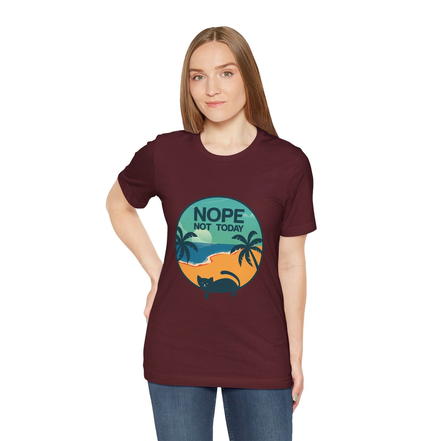 Nope Not Today Beach Cat Tee