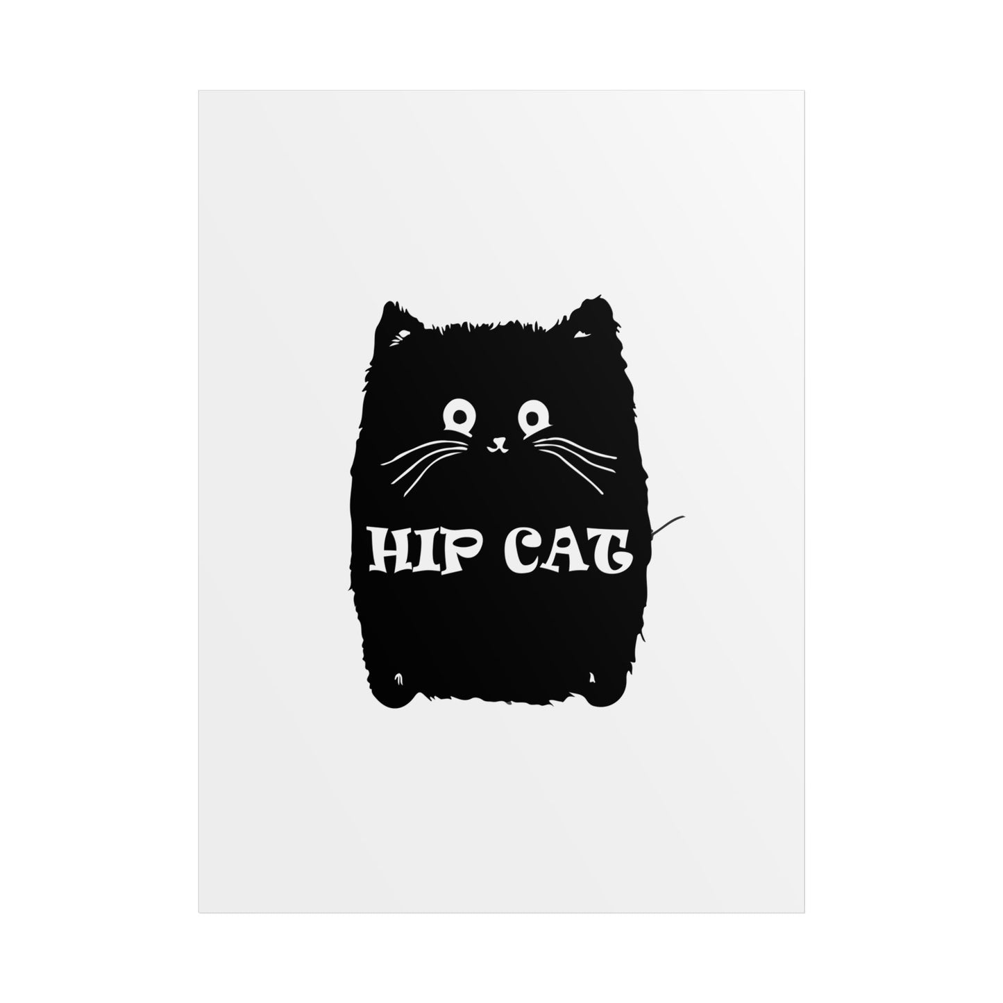 Hip Cat Poster — Cute Black Cat Wall Art Print