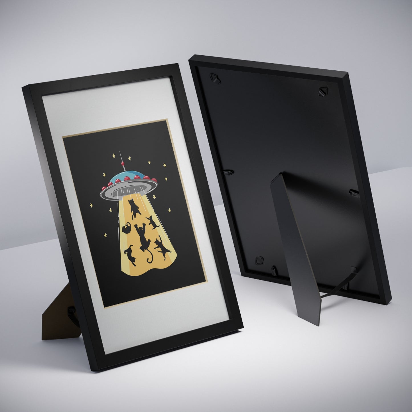 UFO Cat Abduction Framed Poster