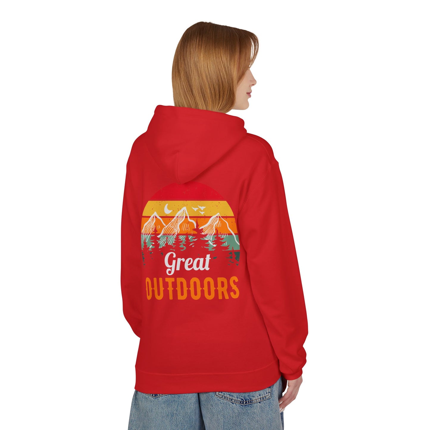 Outdoors Hoodie — Great Outdoors Vintage Mountain & Trees Pullover