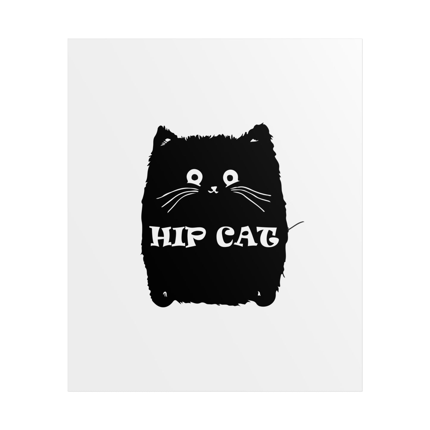 Hip Cat Poster — Cute Black Cat Wall Art Print