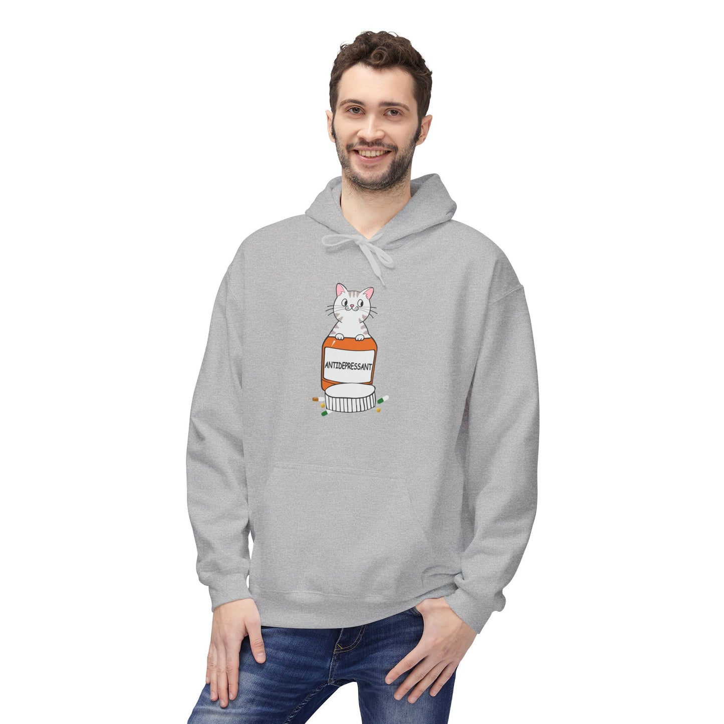 Cute Bunny in Medicine Bottle Hoodie — 'Anti Hiss' Graphic Pullover