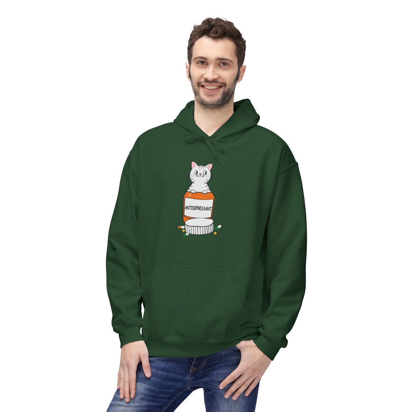 Cute Bunny in Medicine Bottle Hoodie — 'Anti Hiss' Graphic Pullover