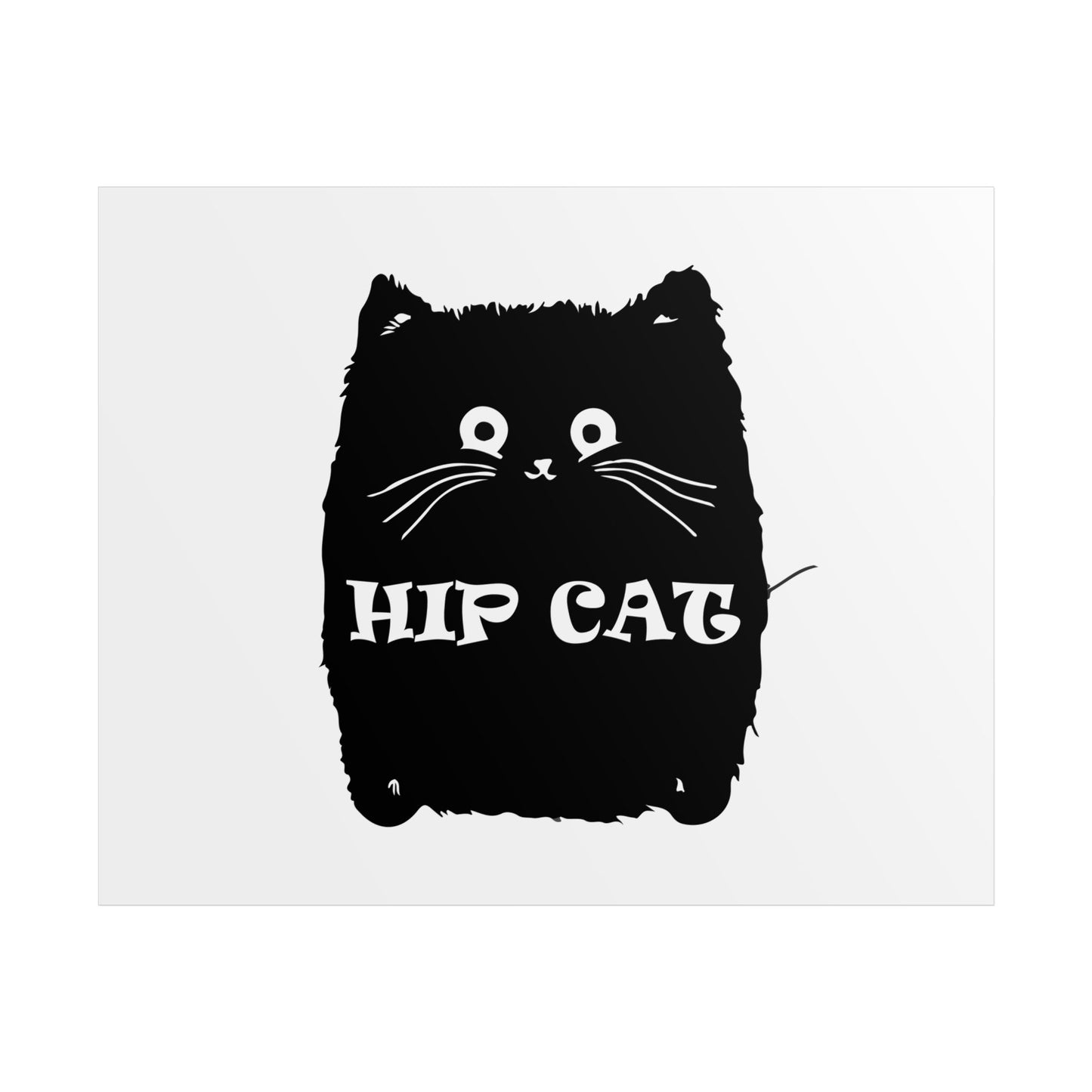 Hip Cat Poster — Cute Black Cat Wall Art Print