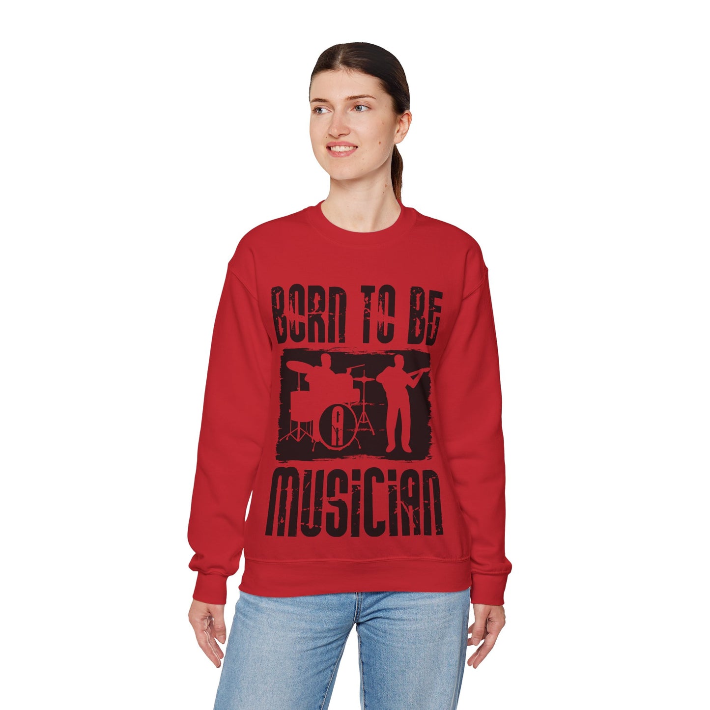 Born to Be Musician Sweatshirt — Musician Drum & Guitar Crewneck