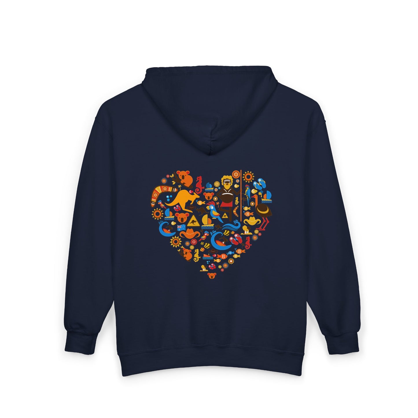 Zip Hoodie — Colorful Food Heart Graphic Full-Zip Hoodie
