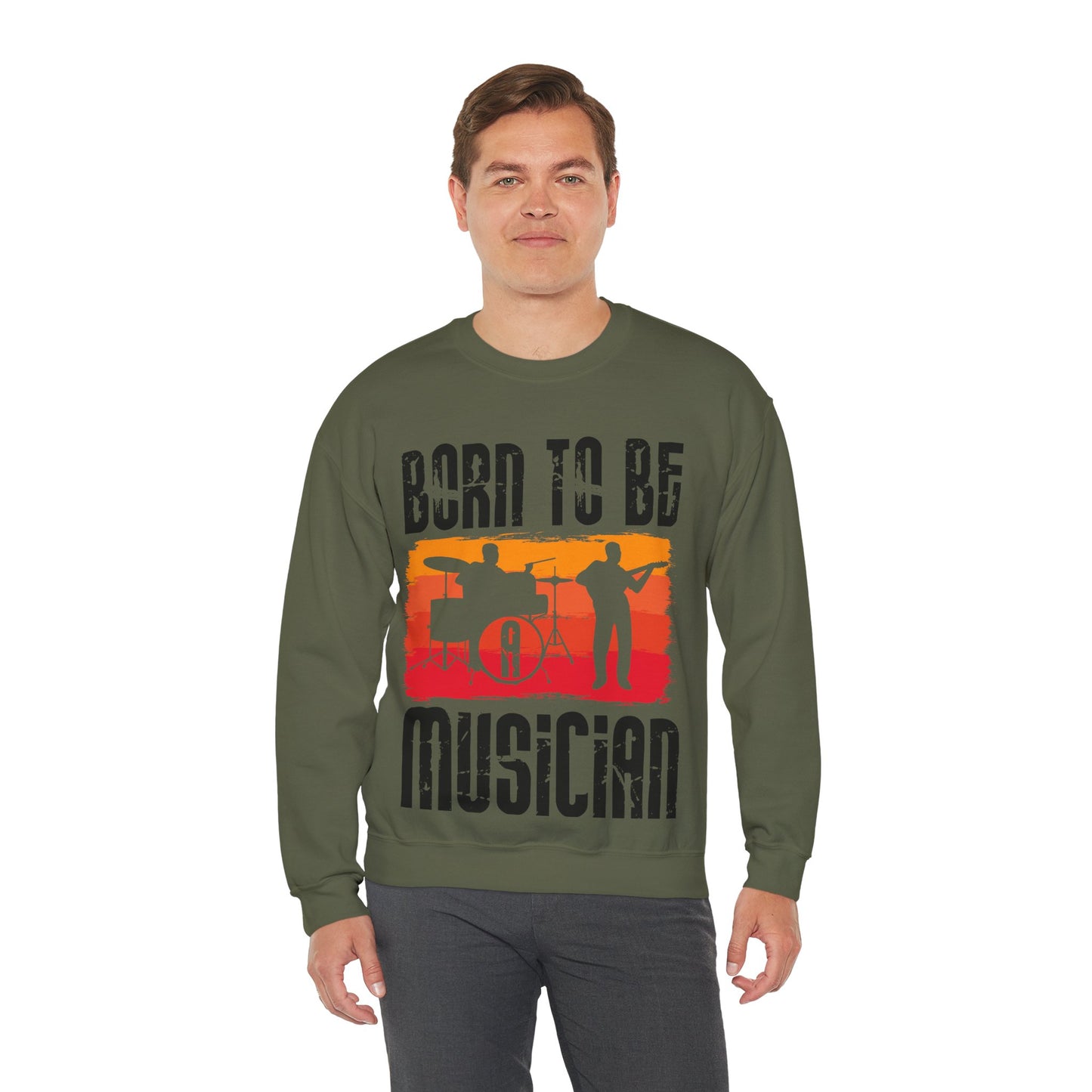 Musician Sweatshirt - "Born To Be Musician" Vintage Band Crewneck