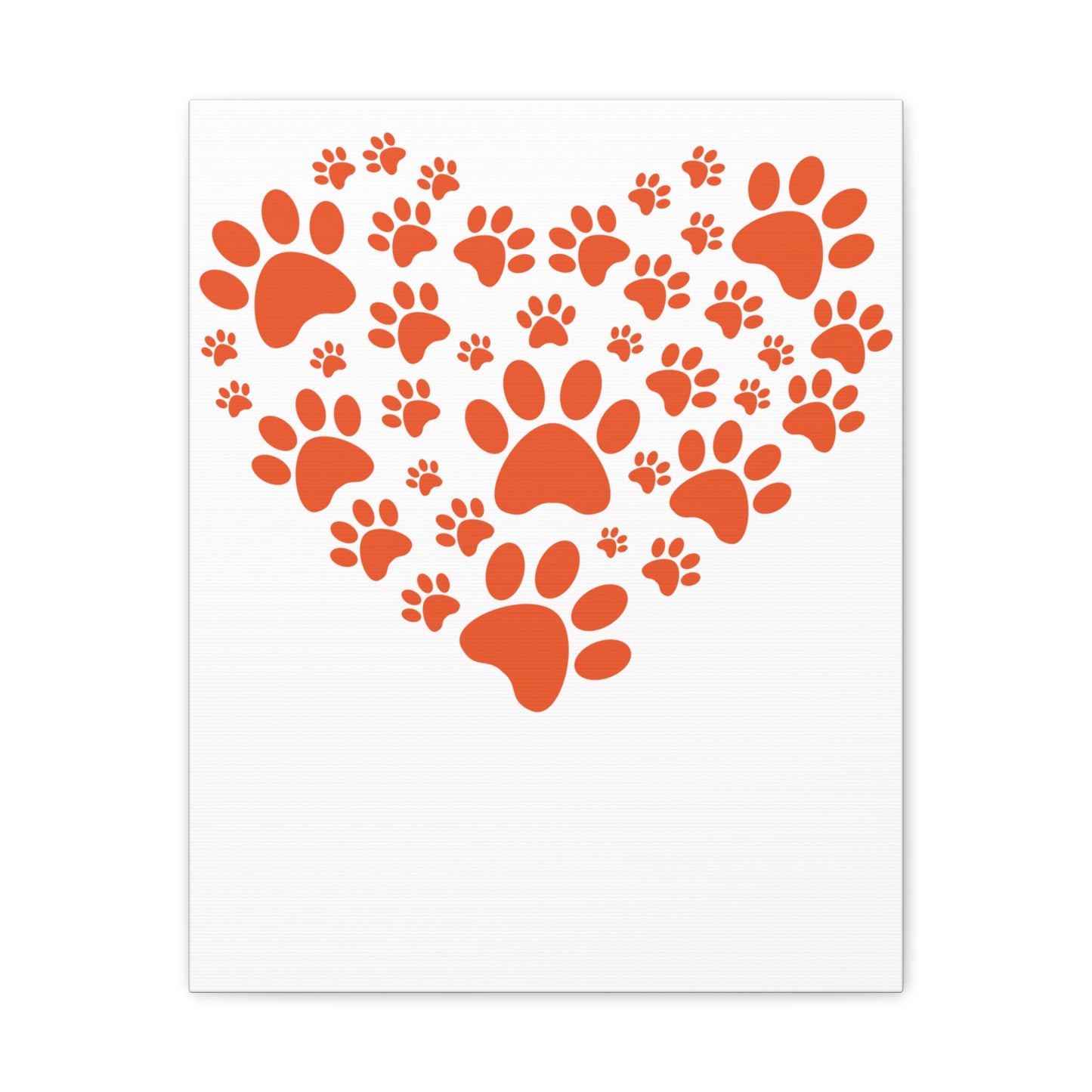 Pet Lover's Canvas Print - Dog Paw Heart Wall Art