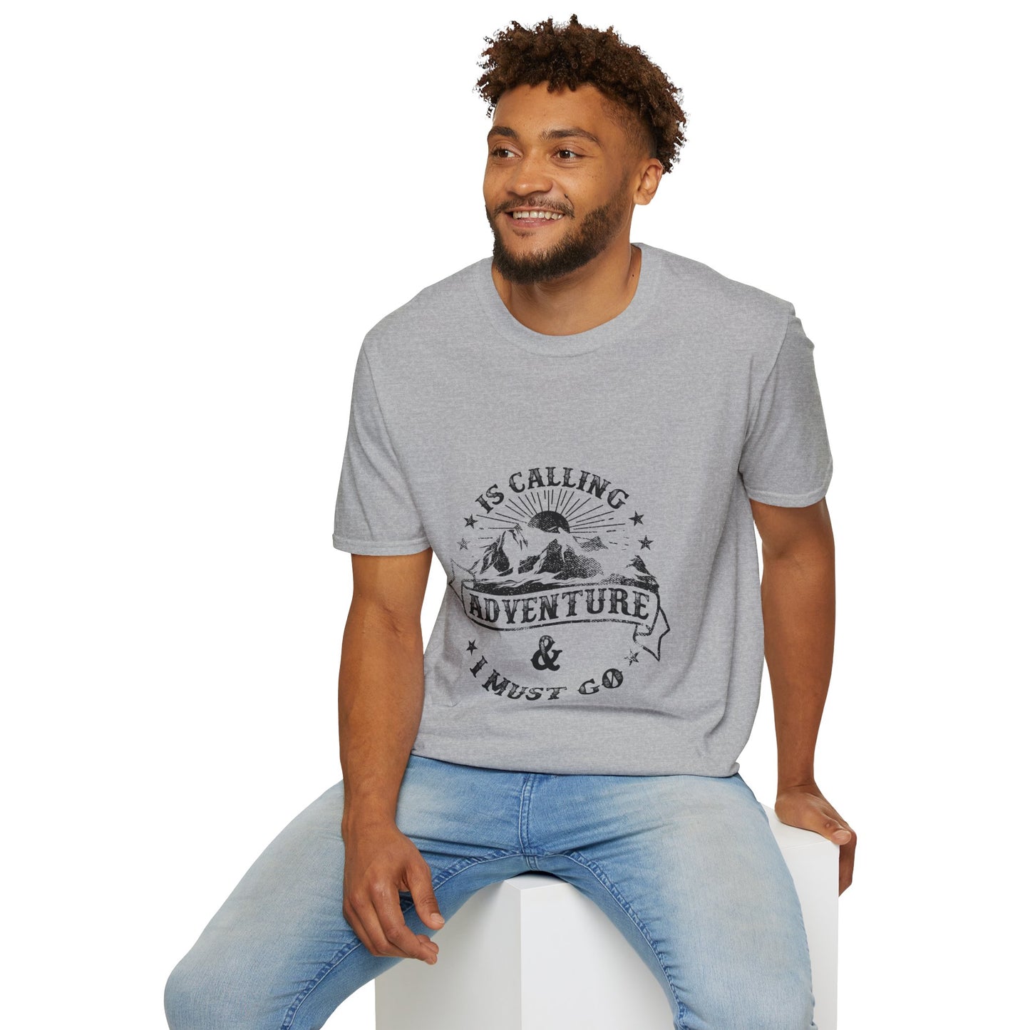Adventure Is Calling Unisex Softstyle T-Shirt - Outdoor Enthusiast Tee
