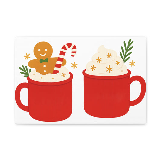 Cat Pattern Canvas Print — Whimsical Kittens & Fishbone Wall Art