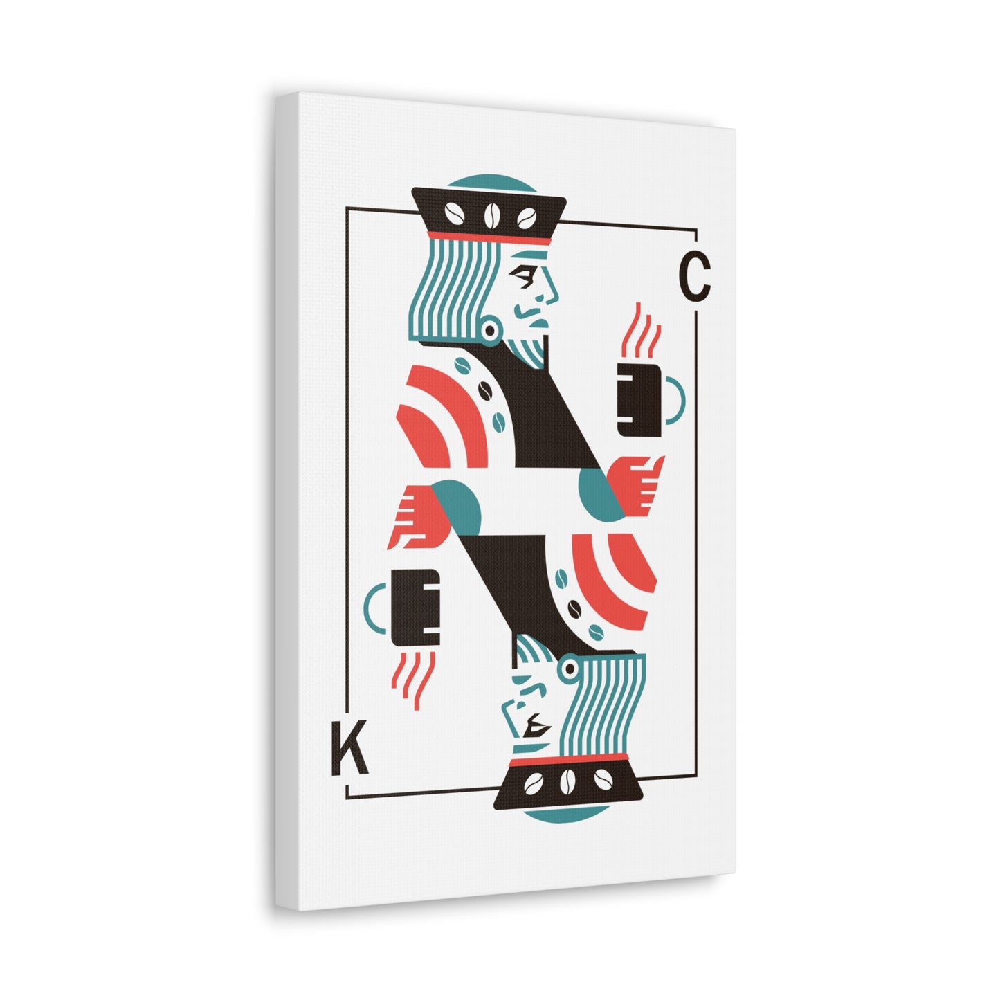 Coffee King Canvas Art — Modern Playing Card Wall Print