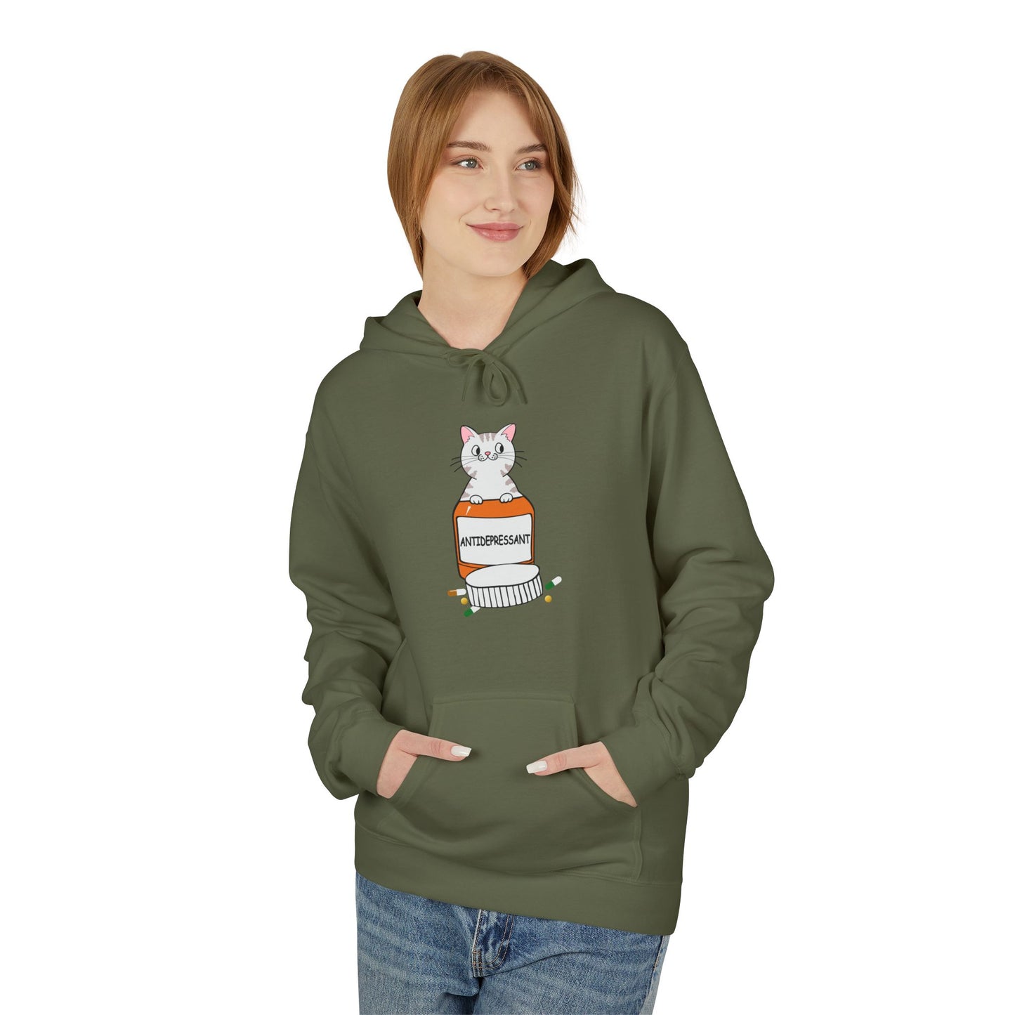 Cute Bunny in Medicine Bottle Hoodie — 'Anti Hiss' Graphic Pullover