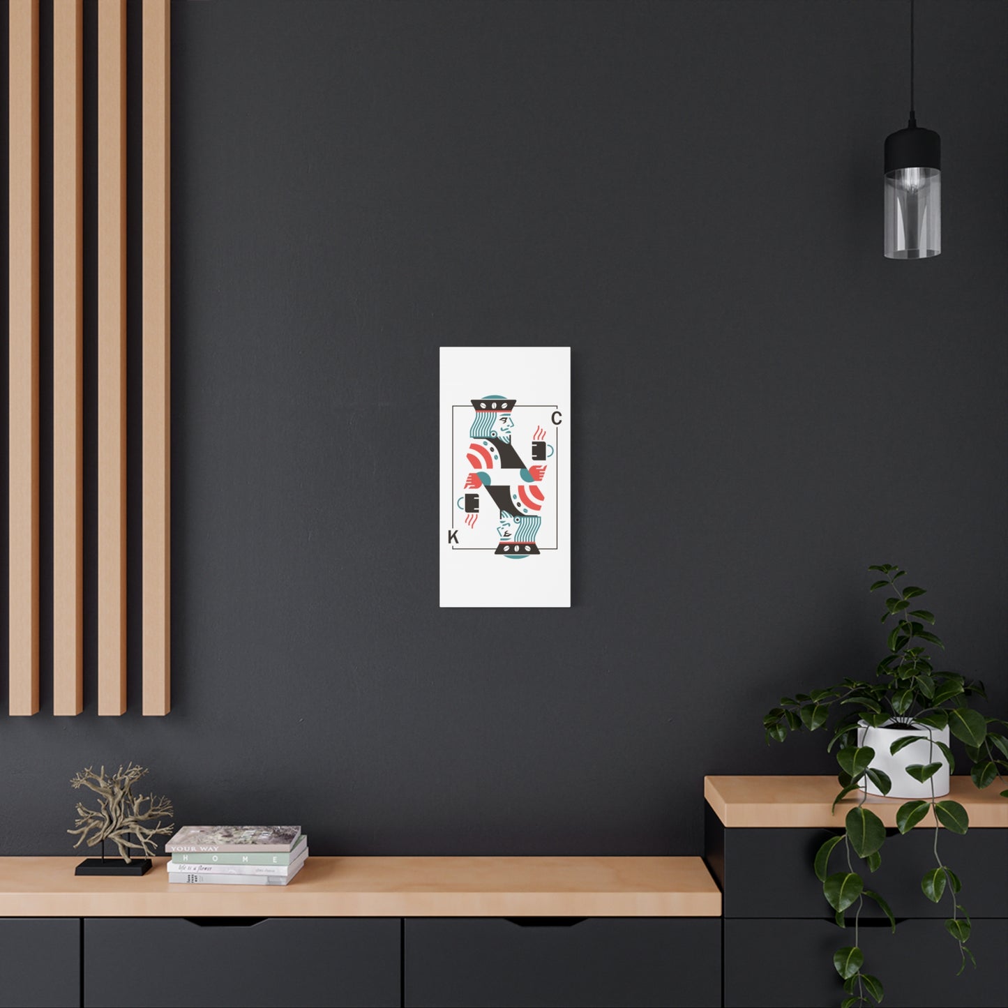 Coffee King Canvas Art — Modern Playing Card Wall Print