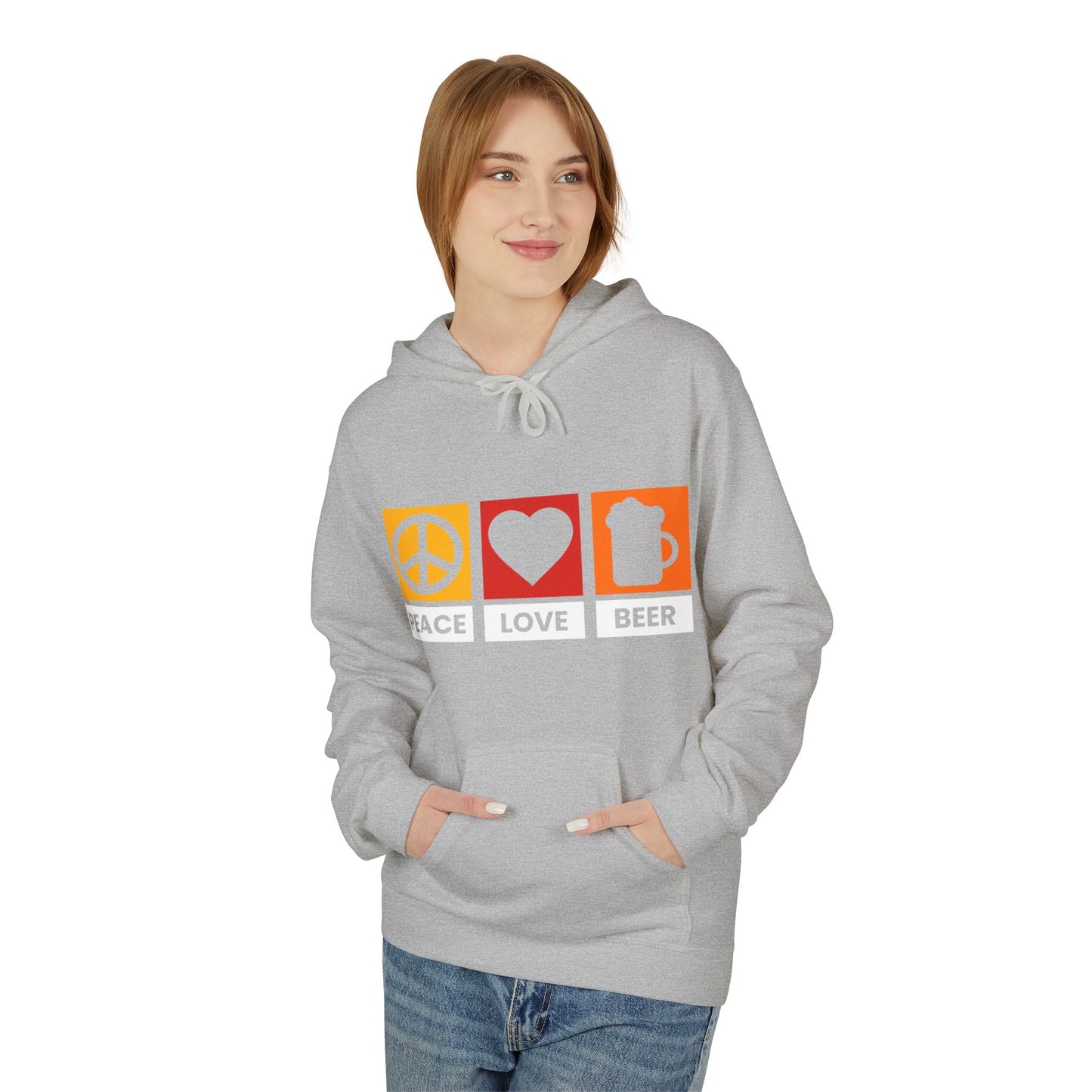 Peace Love Beer Hoodie — Peace, Heart & Beer Icon Pullover
