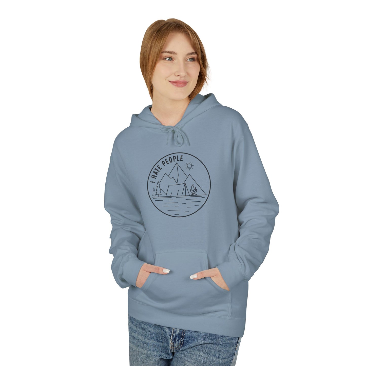 Adventure Camp Hoodie — 'Make People' Minimal Mountain & Lake Design