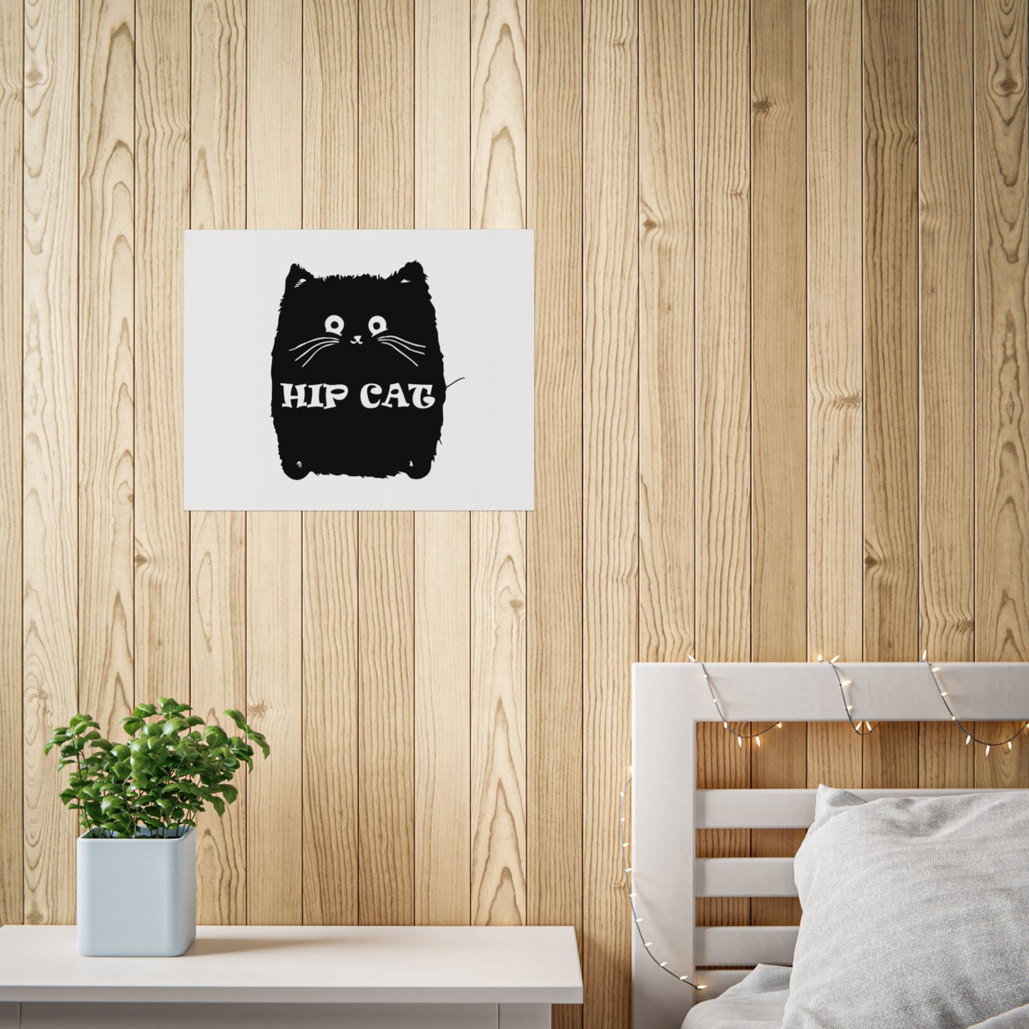Hip Cat Poster — Cute Black Cat Wall Art Print