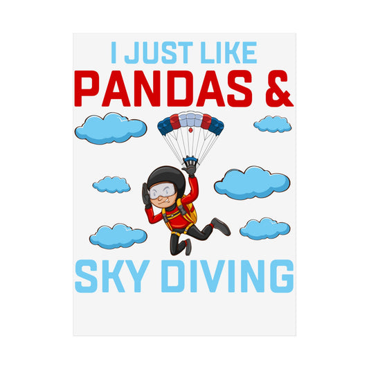 Playful Panda Sky Diving Unframed Poster