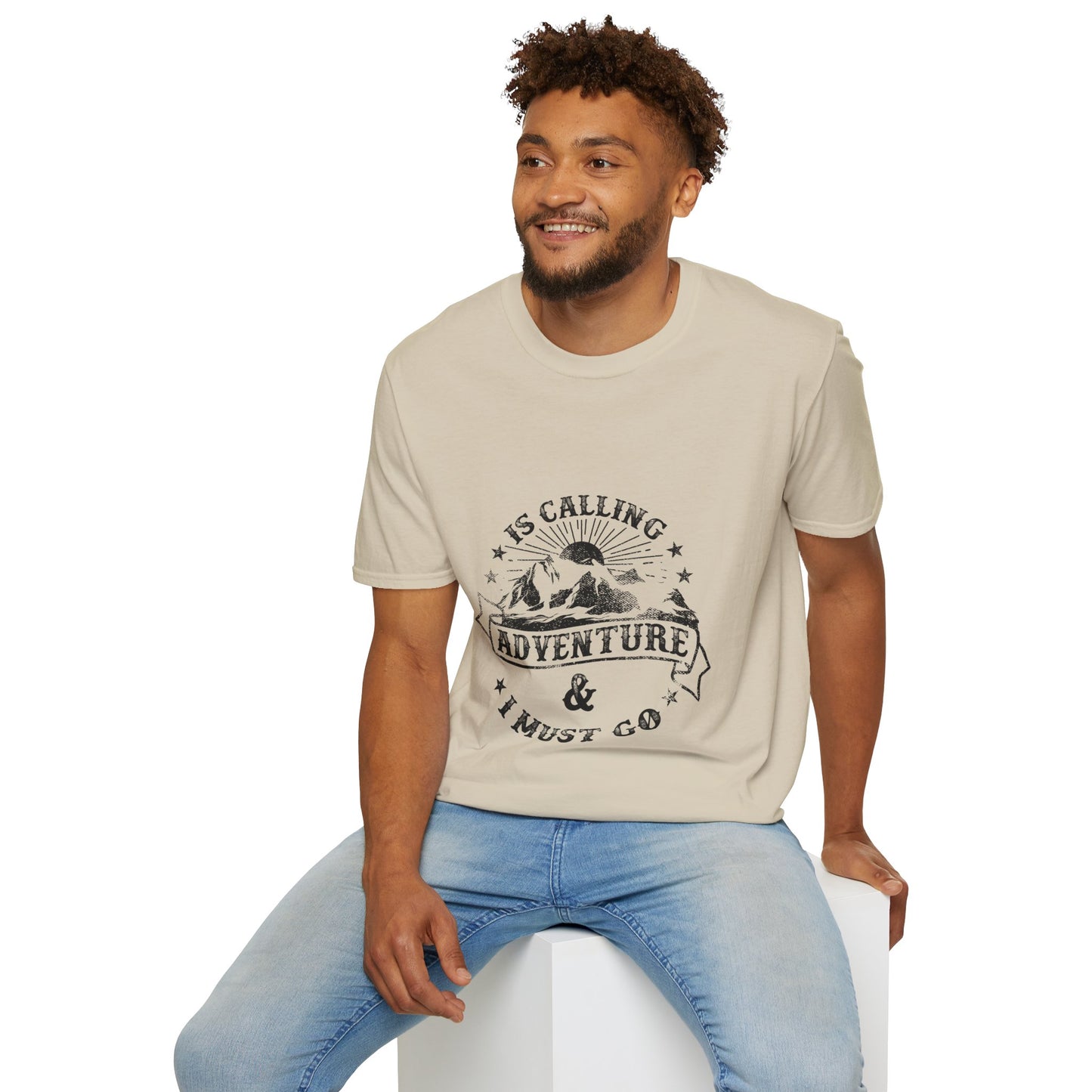 Adventure Is Calling Unisex Softstyle T-Shirt - Outdoor Enthusiast Tee