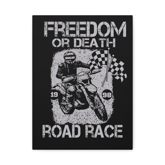 Motorcycle Art Print - Freedom or Death Road Race Decor
