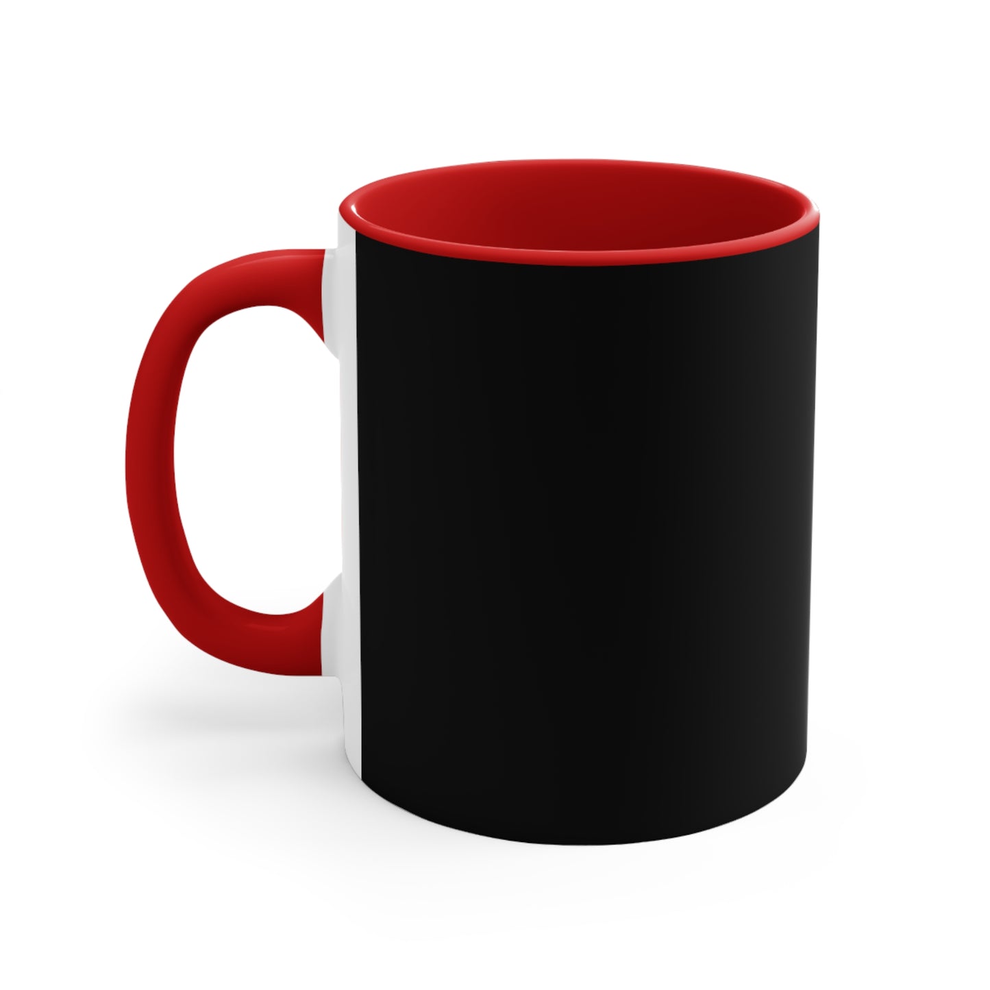 Black & Red Accent Mug — Bold Color Accent 11oz Coffee Cup