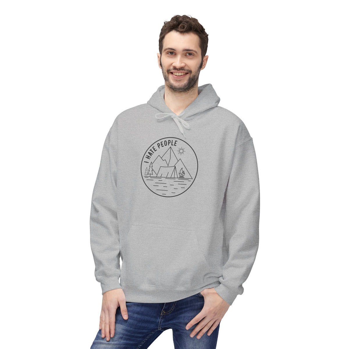 Adventure Camp Hoodie — 'Make People' Minimal Mountain & Lake Design
