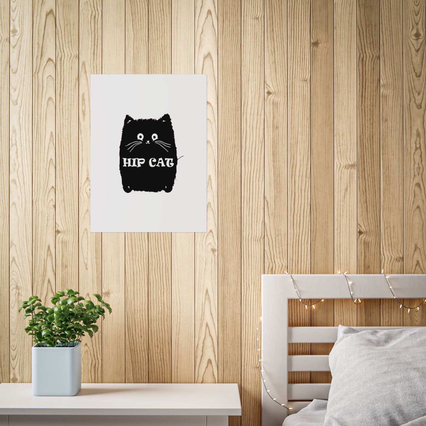 Hip Cat Poster — Cute Black Cat Wall Art Print