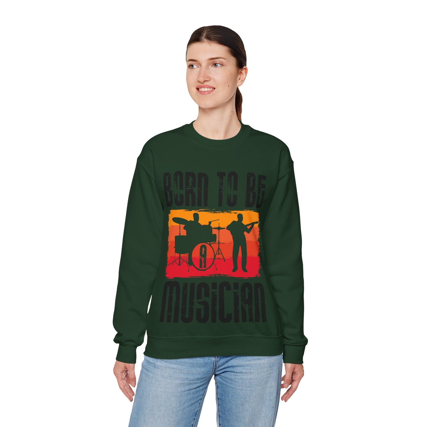 Musician Sweatshirt - "Born To Be Musician" Vintage Band Crewneck