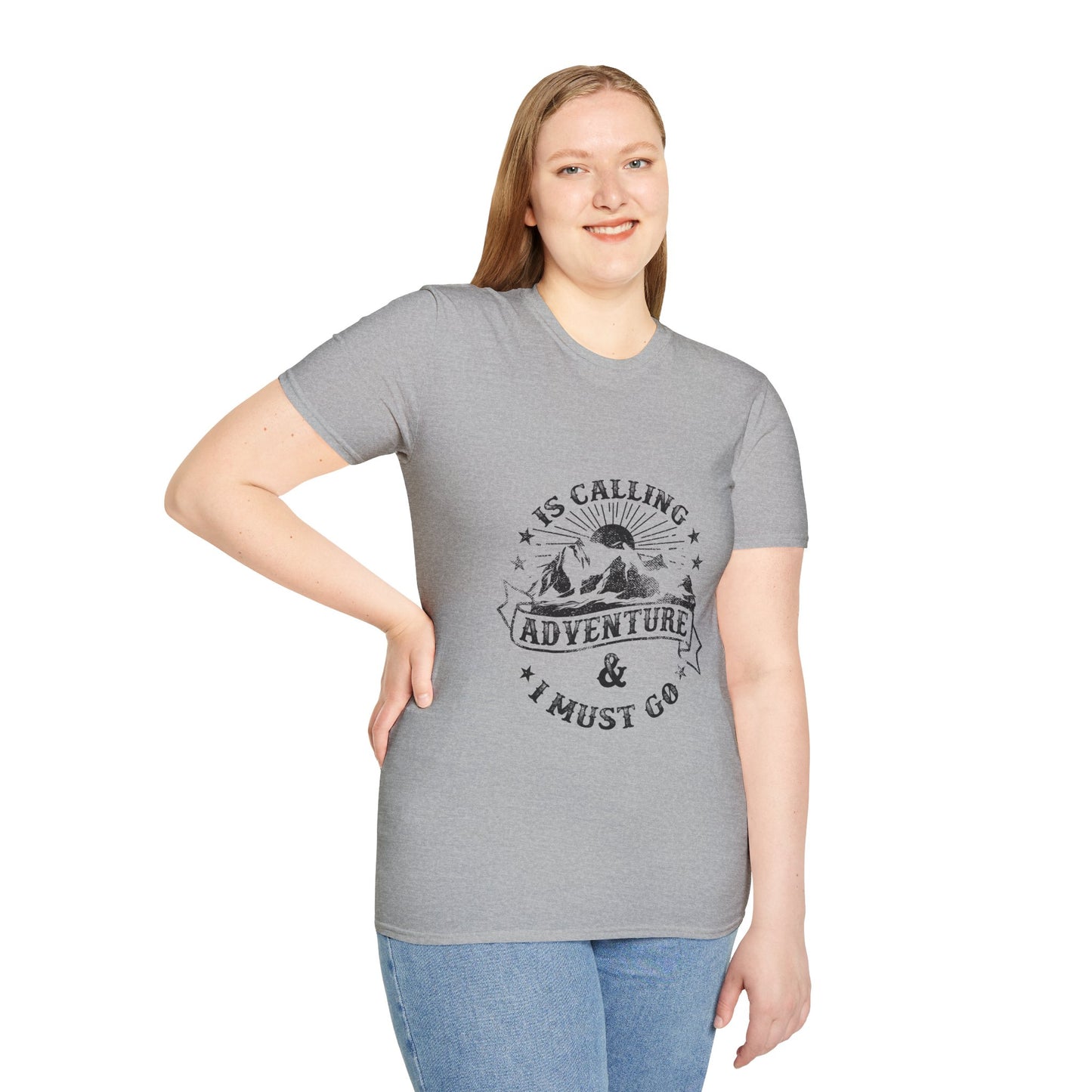 Adventure Is Calling Unisex Softstyle T-Shirt - Outdoor Enthusiast Tee