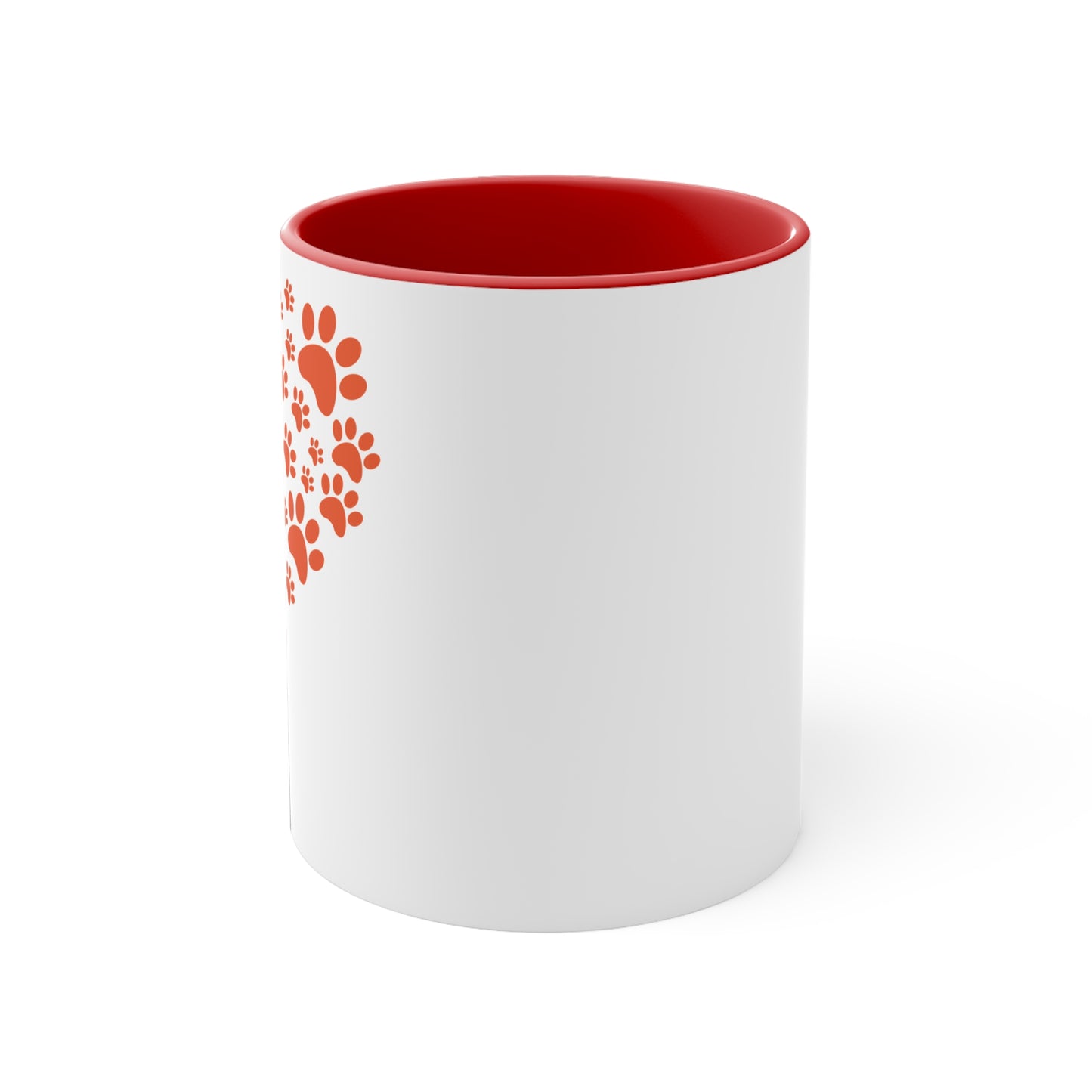 Heart-Shaped Pet Lover Mug | Colorful Dog Paw Print Coffee Cup