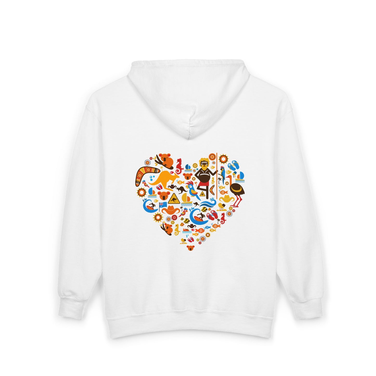 Zip Hoodie — Colorful Food Heart Graphic Full-Zip Hoodie