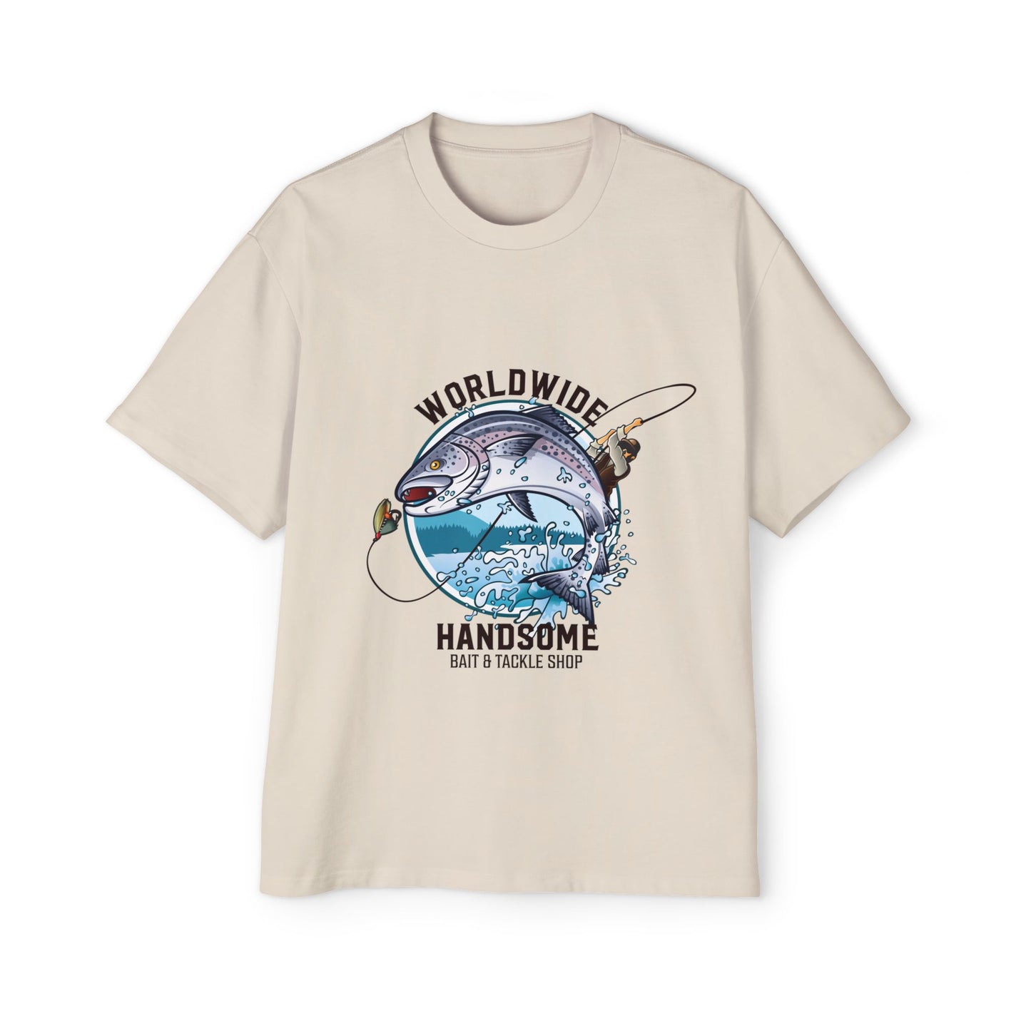 Fishing Tee — "Worldwide Handsome" Bass & Tackle Shop Graphic Shirt