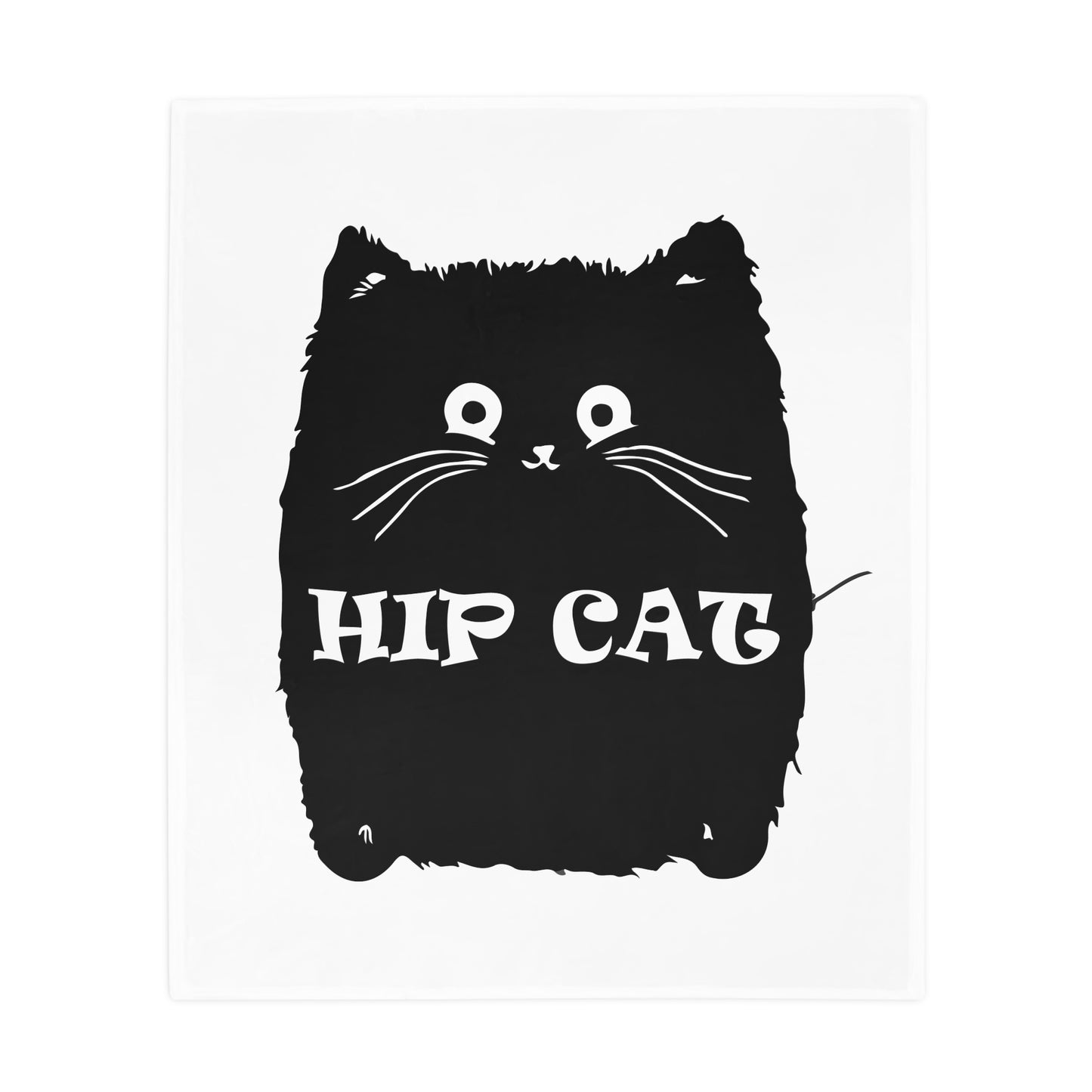 Hip Cat Plush Fleece Blanket - Cozy Cat Lover Gift