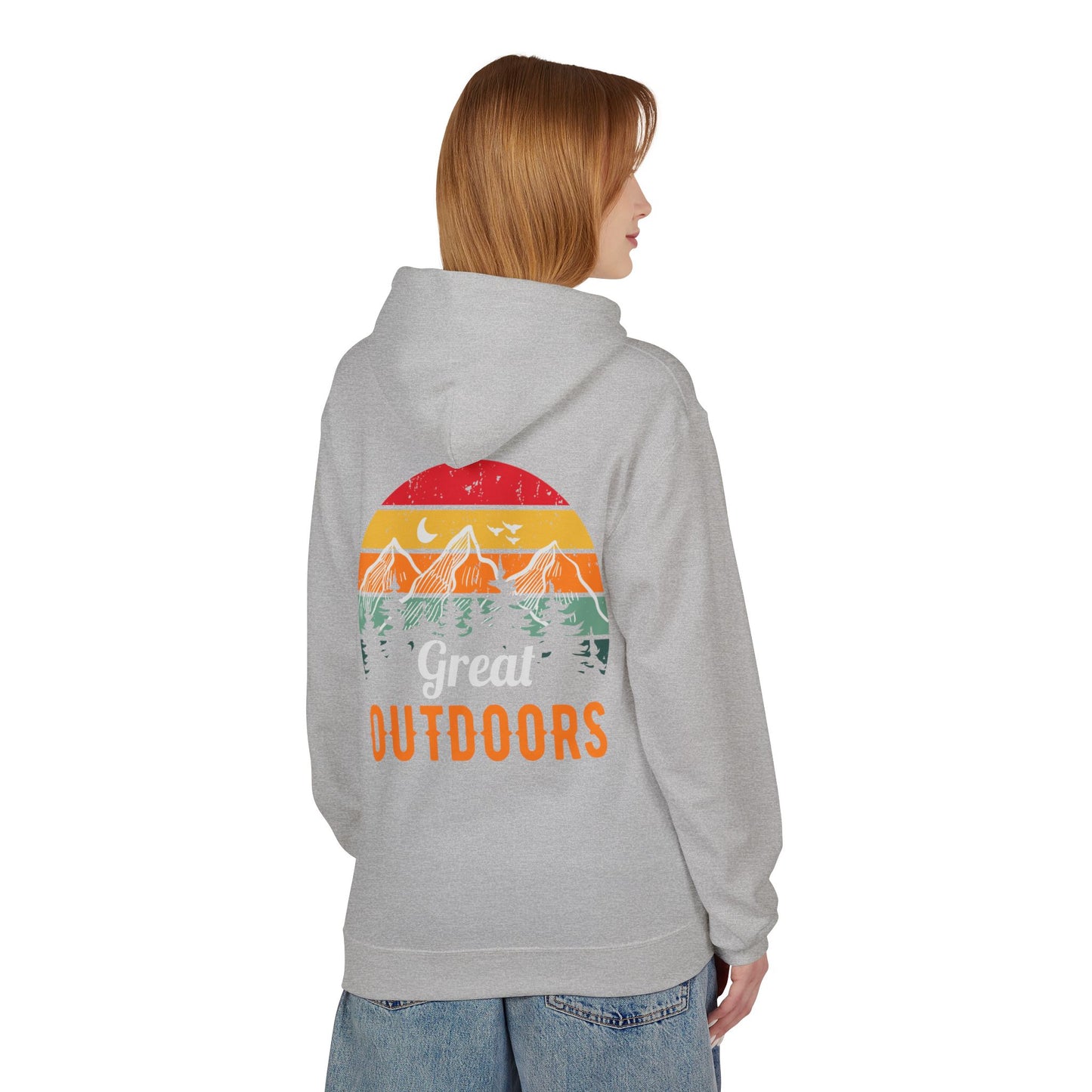 Outdoors Hoodie — Great Outdoors Vintage Mountain & Trees Pullover