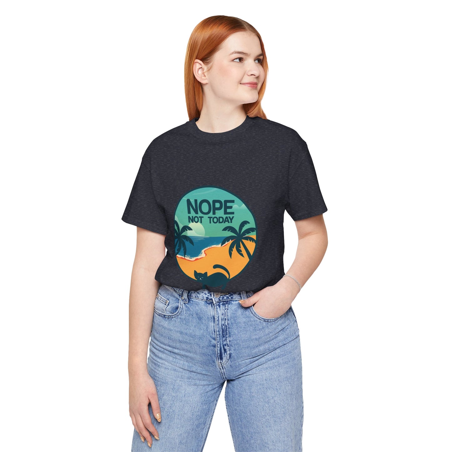 Nope Not Today Beach Cat Tee