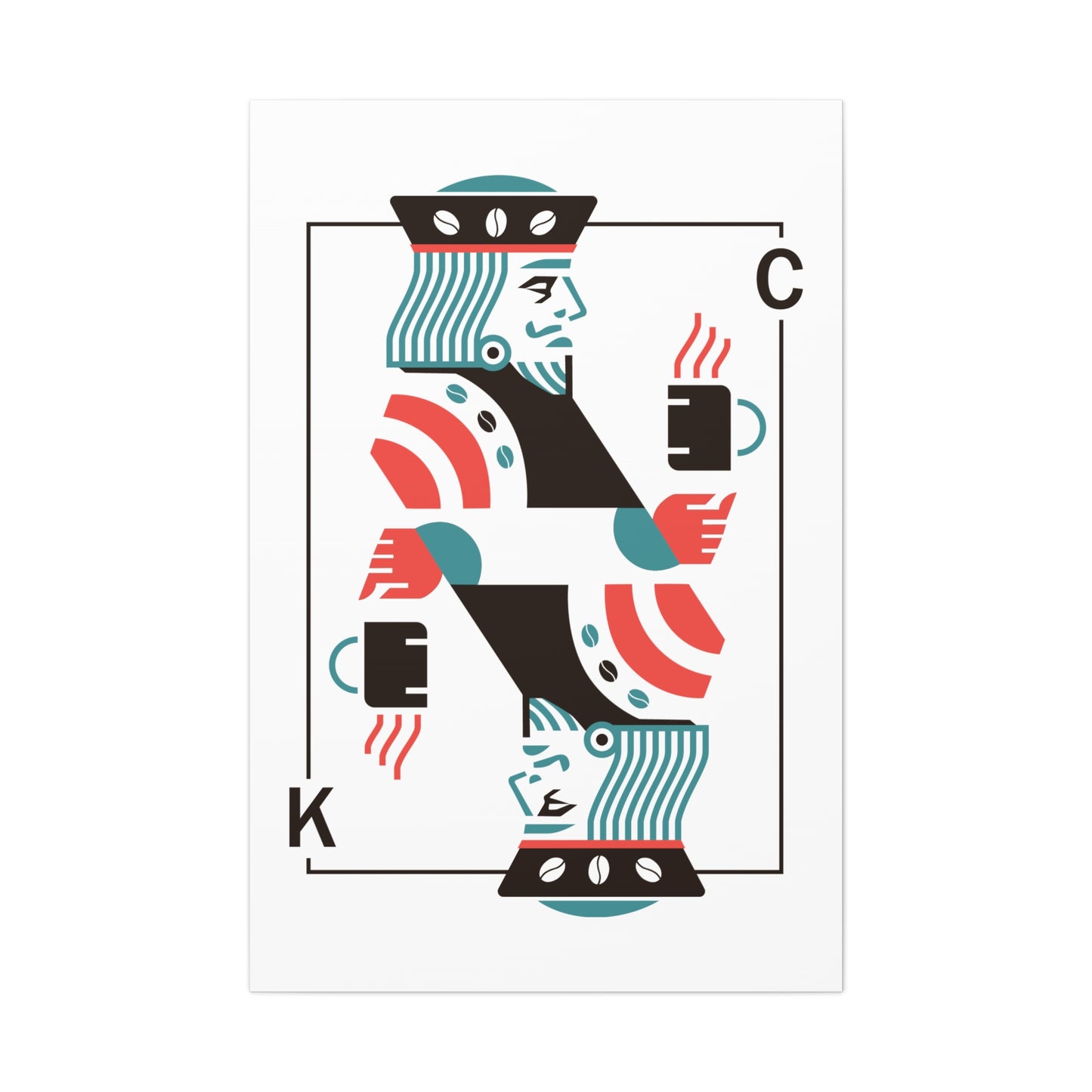 Coffee King Canvas Art — Modern Playing Card Wall Print